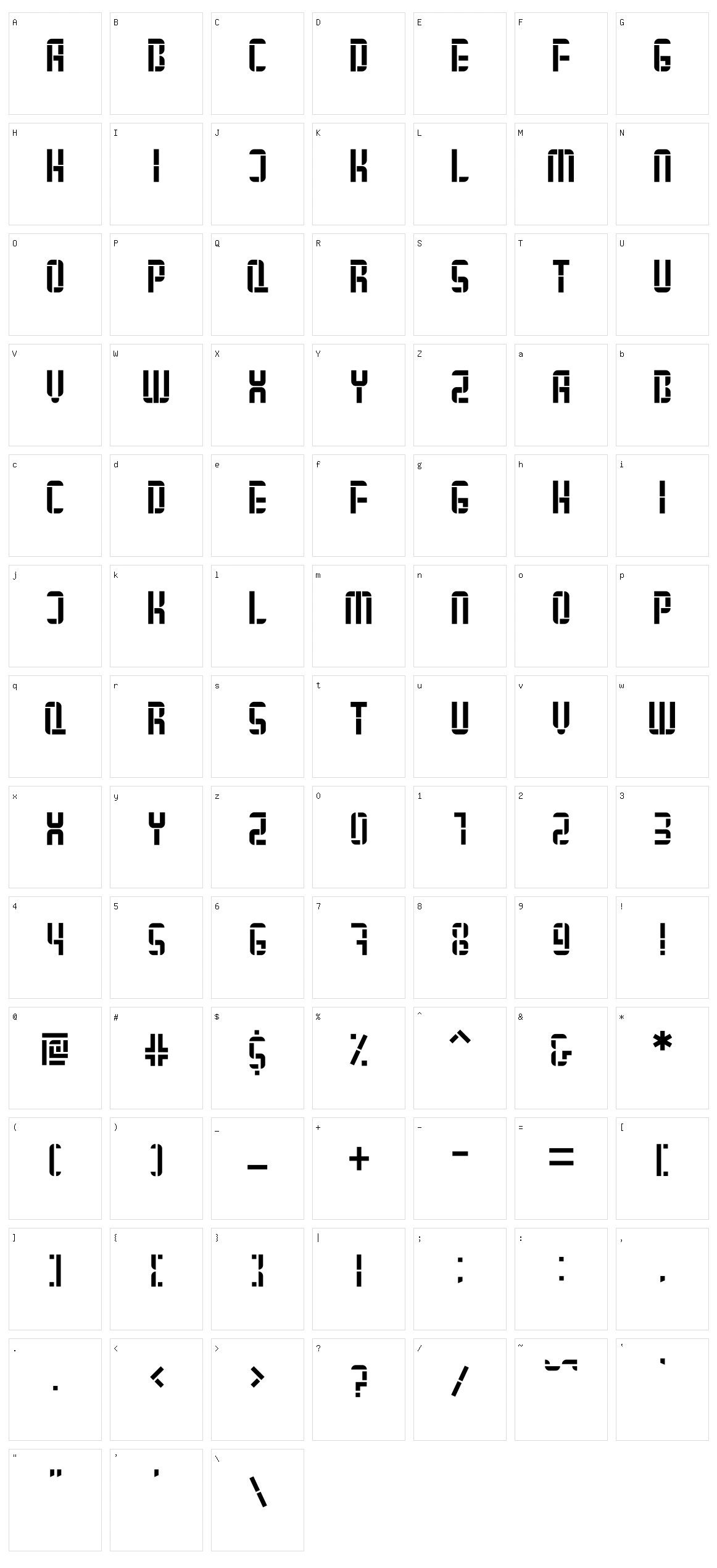 Asgerion Character Set