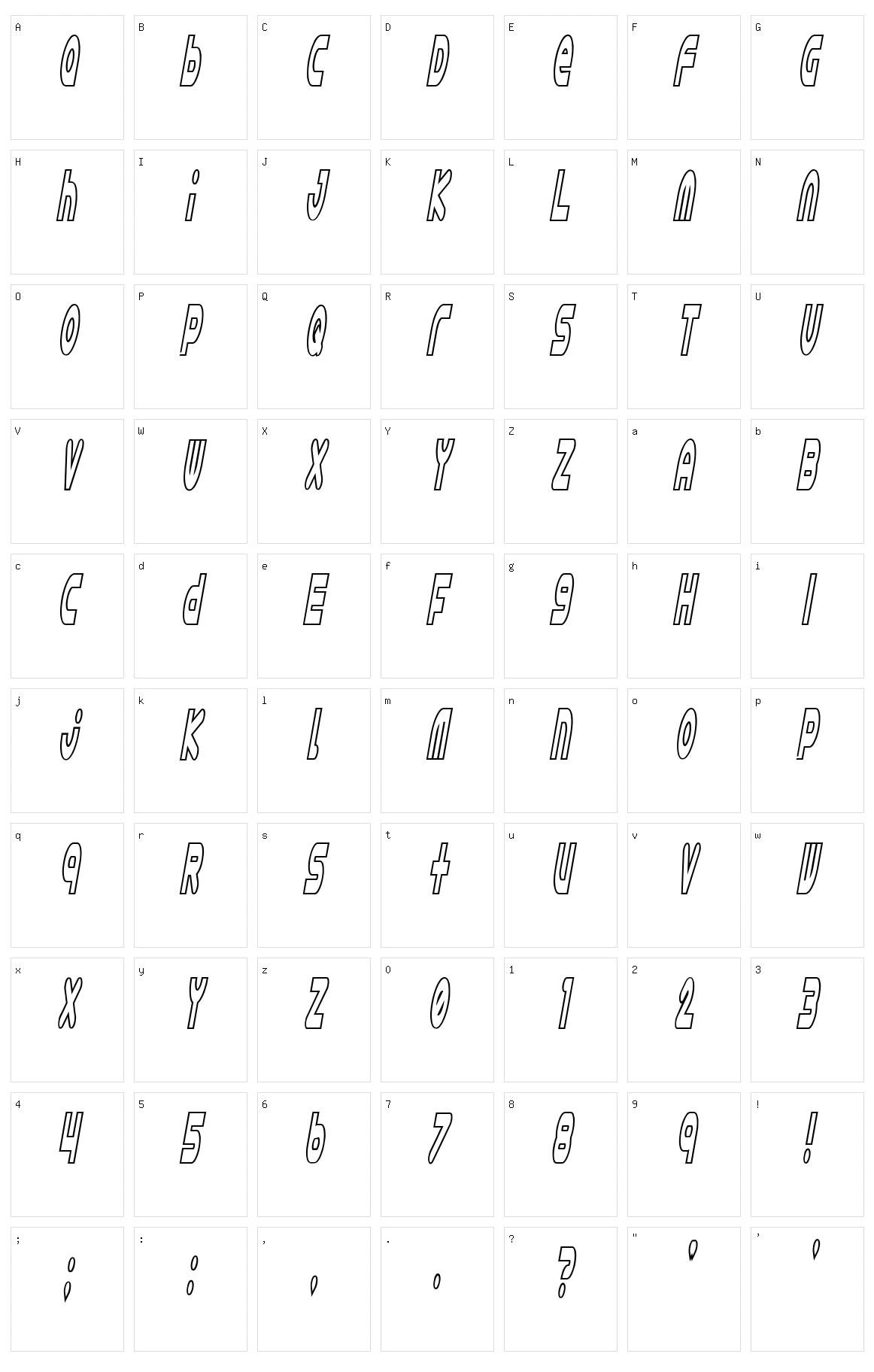 Astro 868 + Astro 869 Character Set