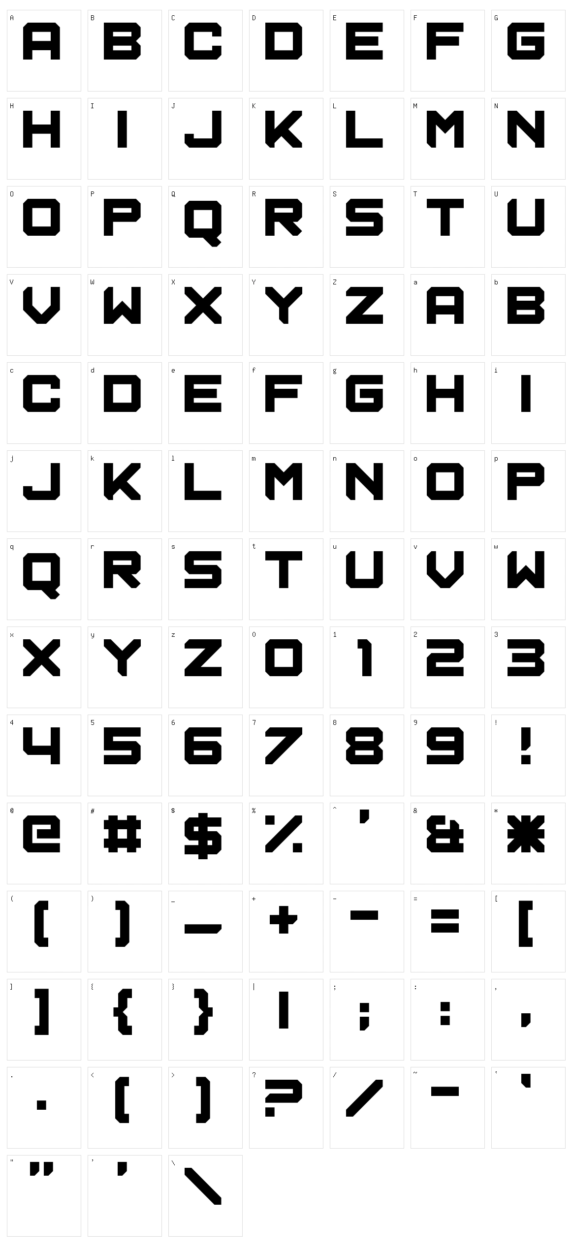 Astrolab Character Set