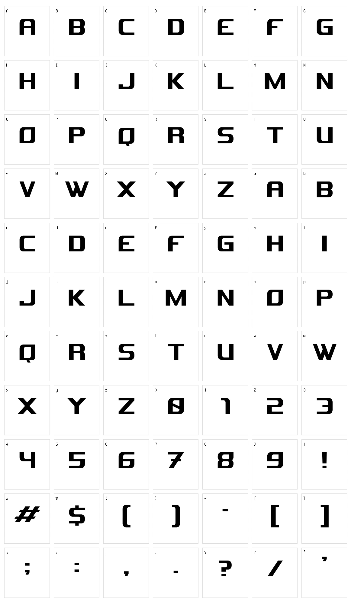 Astron Character Set