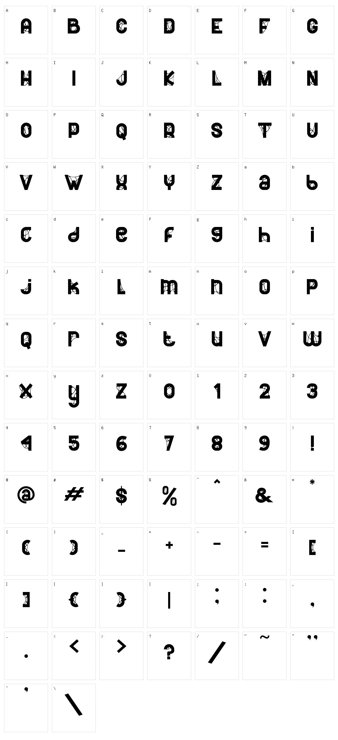 NetHunt Character Set