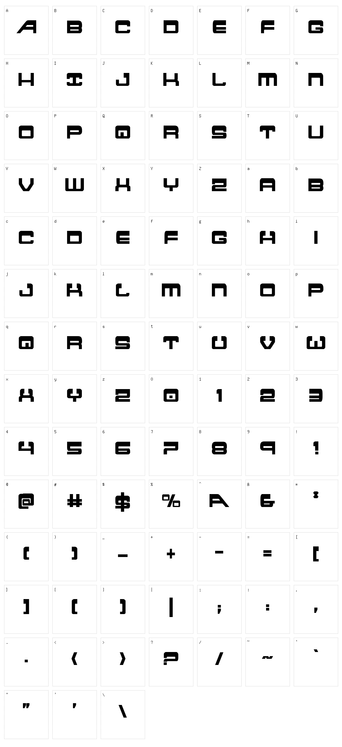 Atlantia Character Set