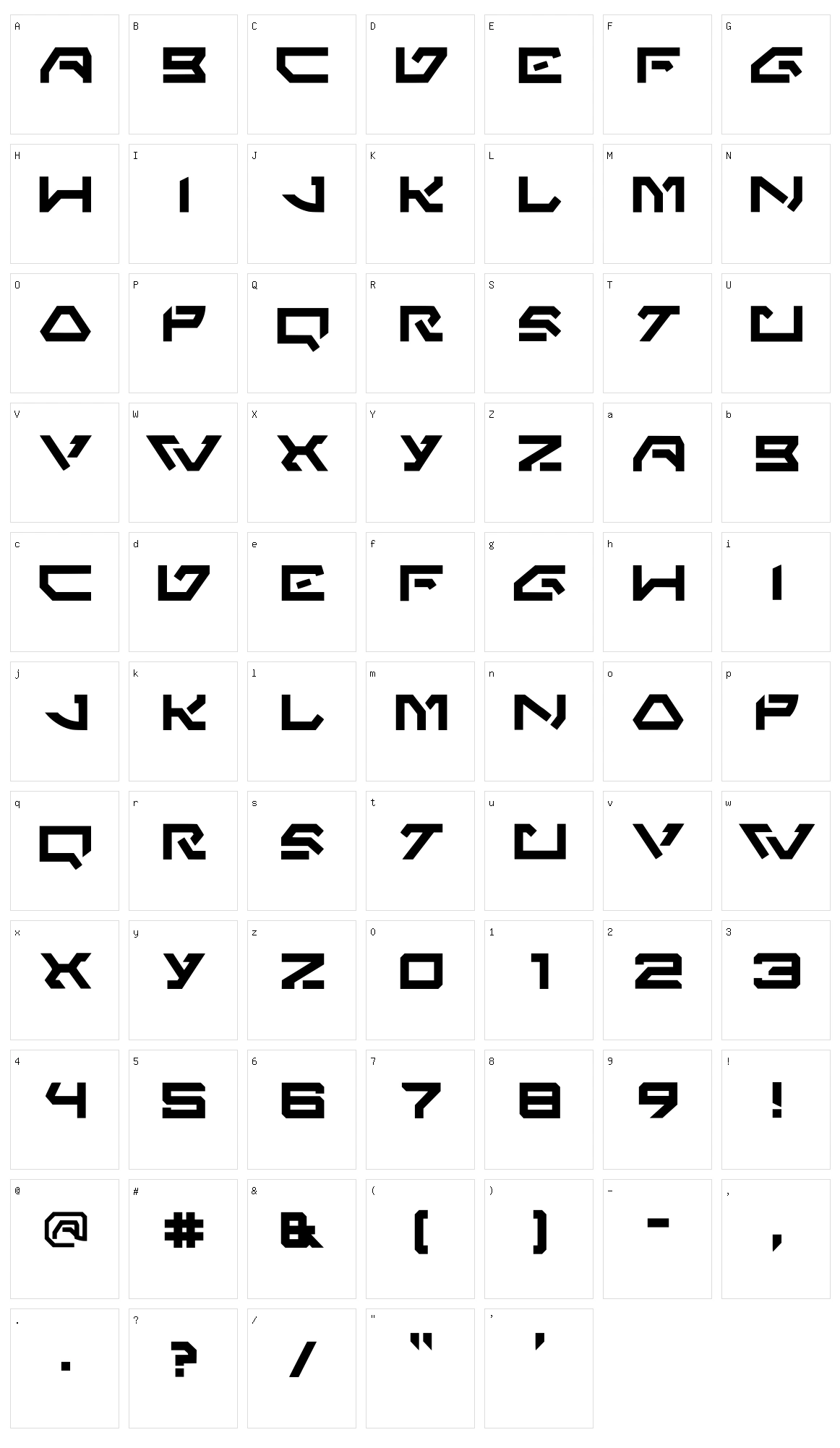 Aurebesh English Character Set