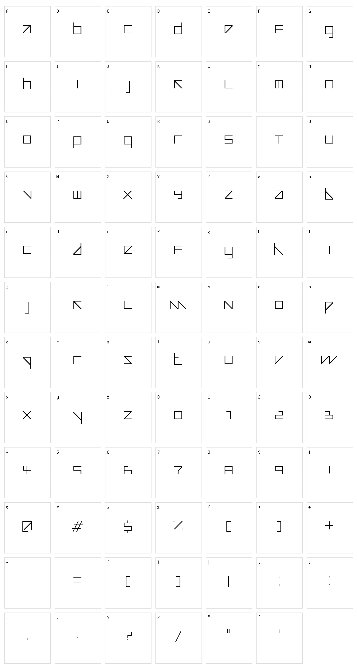 Auricom Character Set