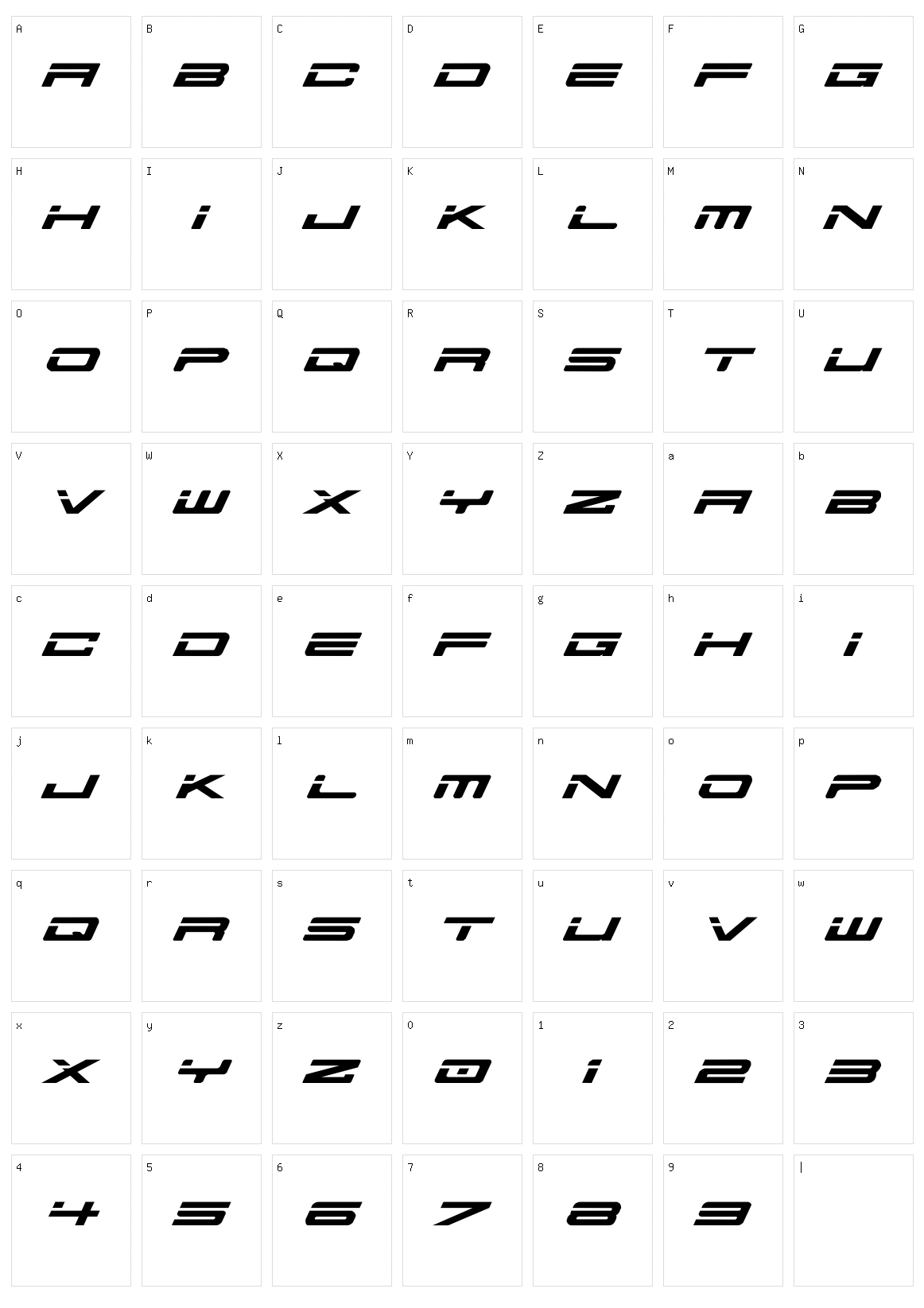 AusProbe Character Set