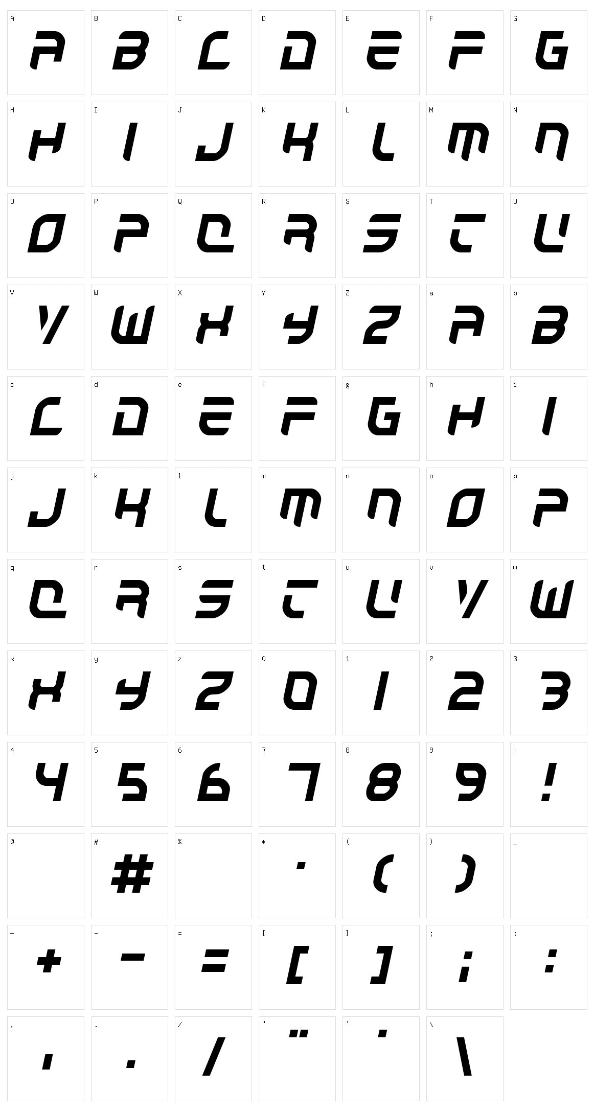 Autobahn Character Set