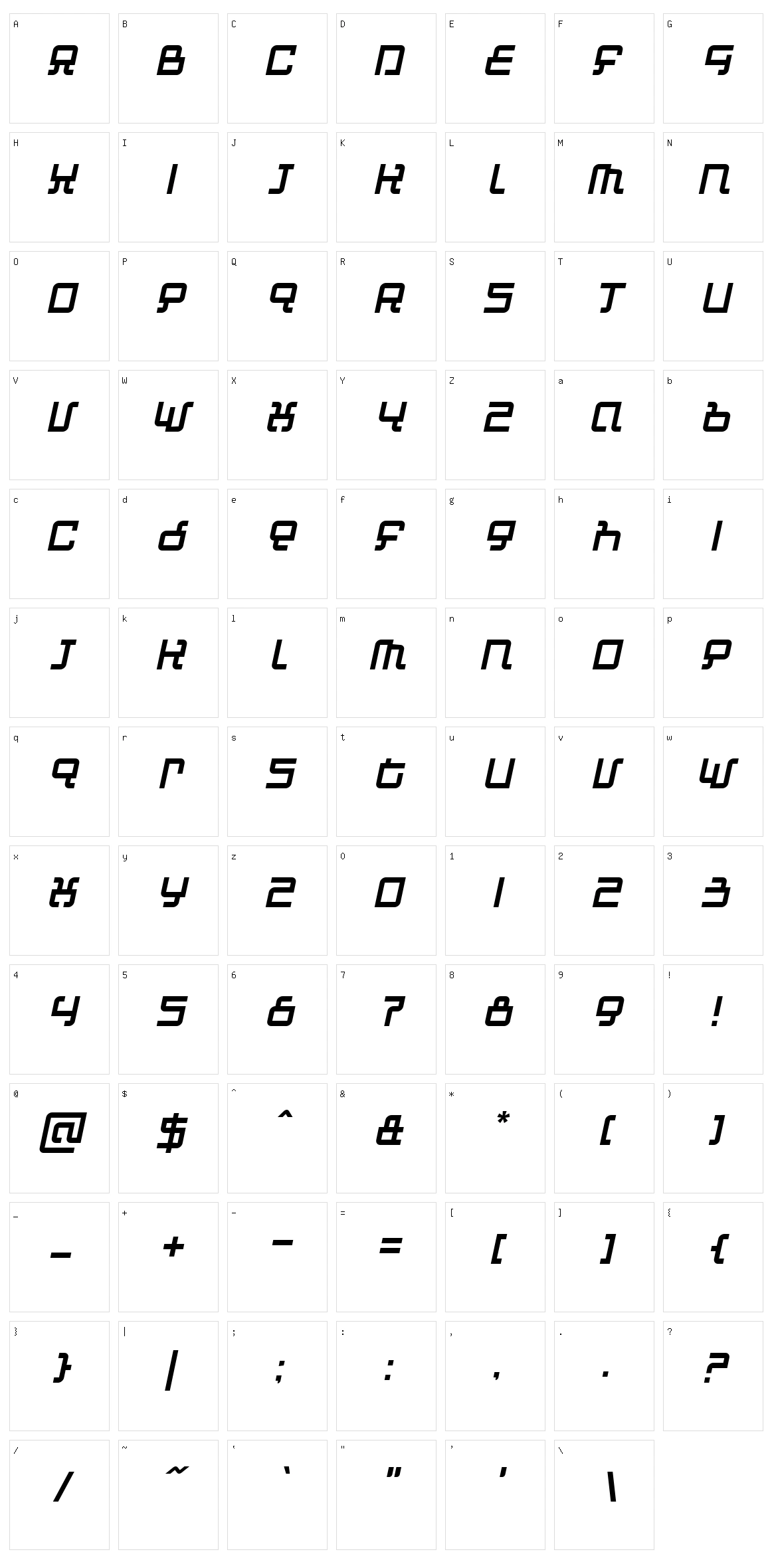 Automind Character Set