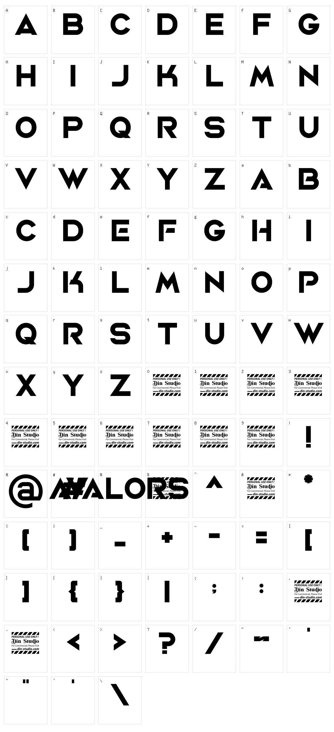 Avalors Character Set