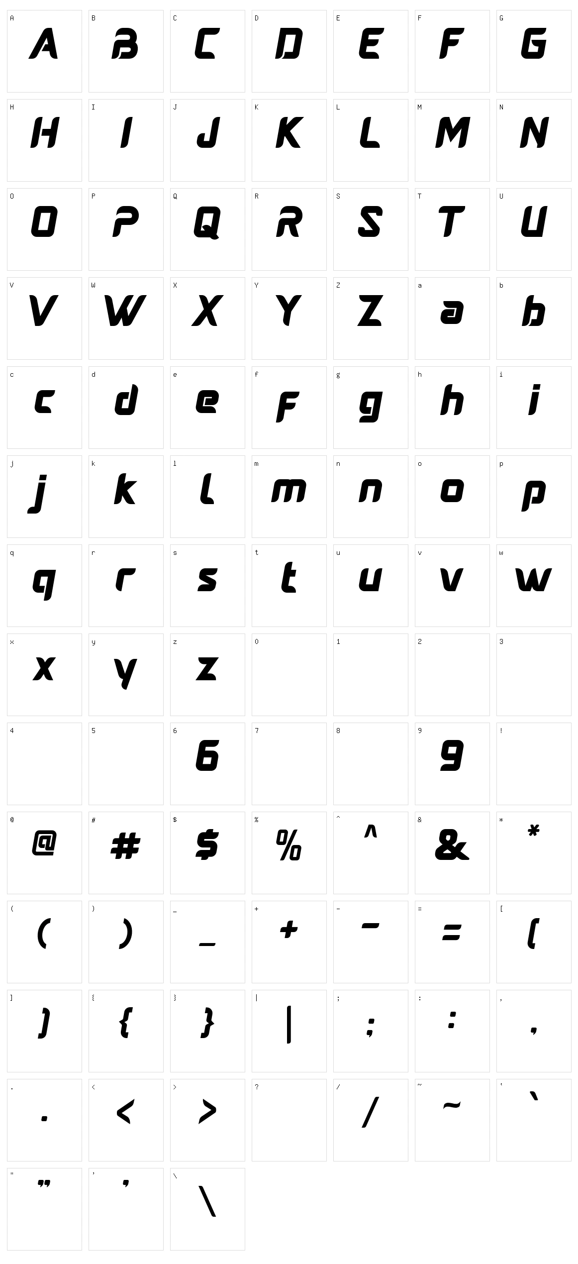 Averus Character Set