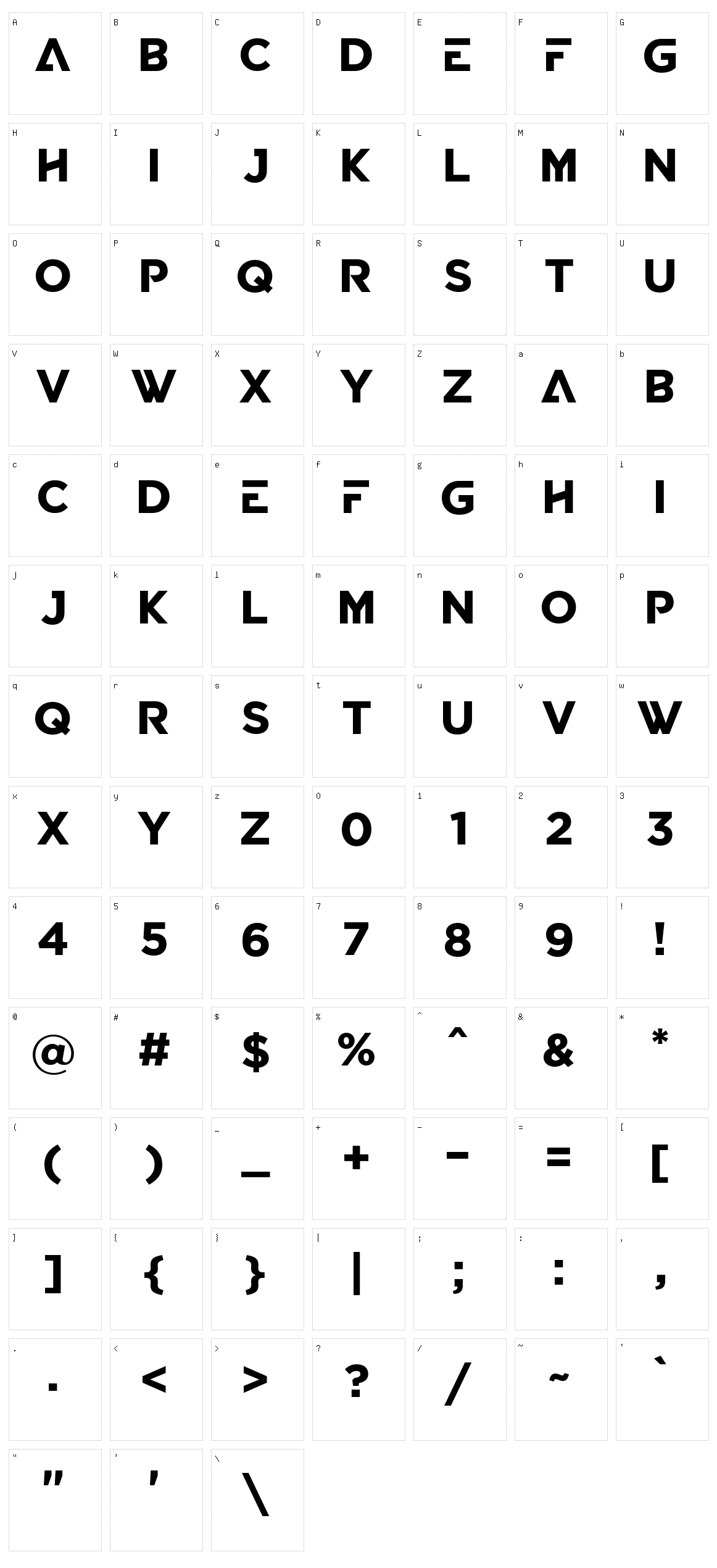 Babapro Character Set