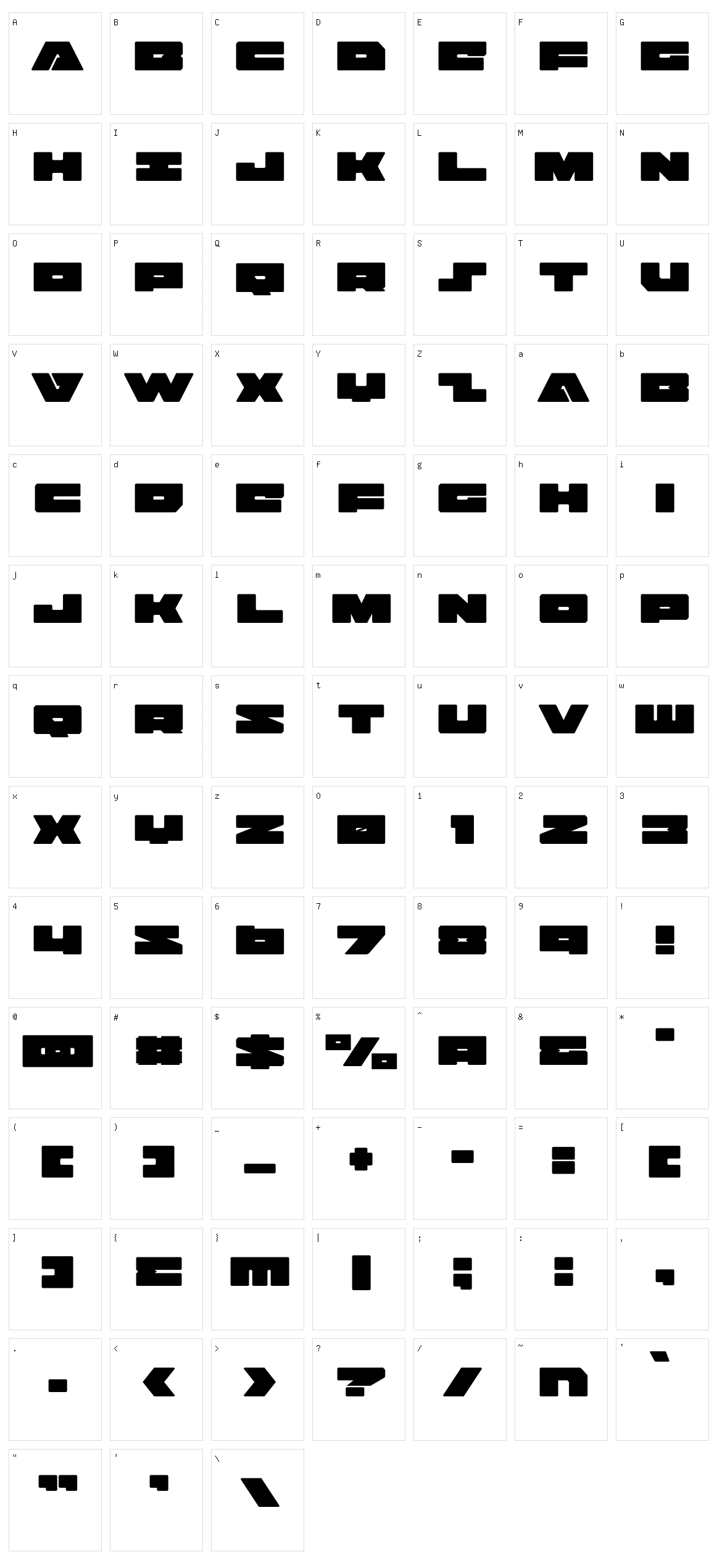 Badaxe Character Set