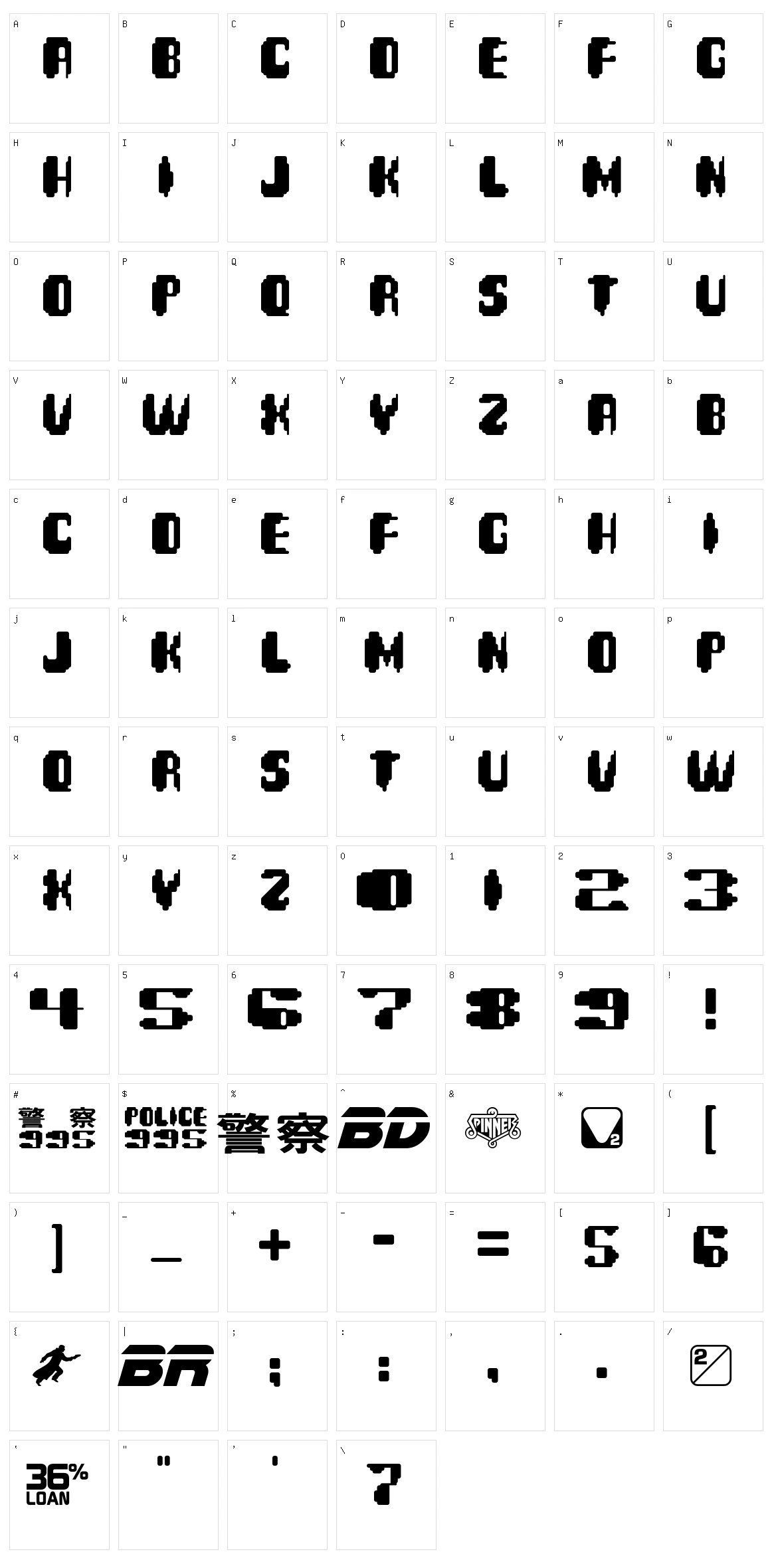 BD Spinner Character Set