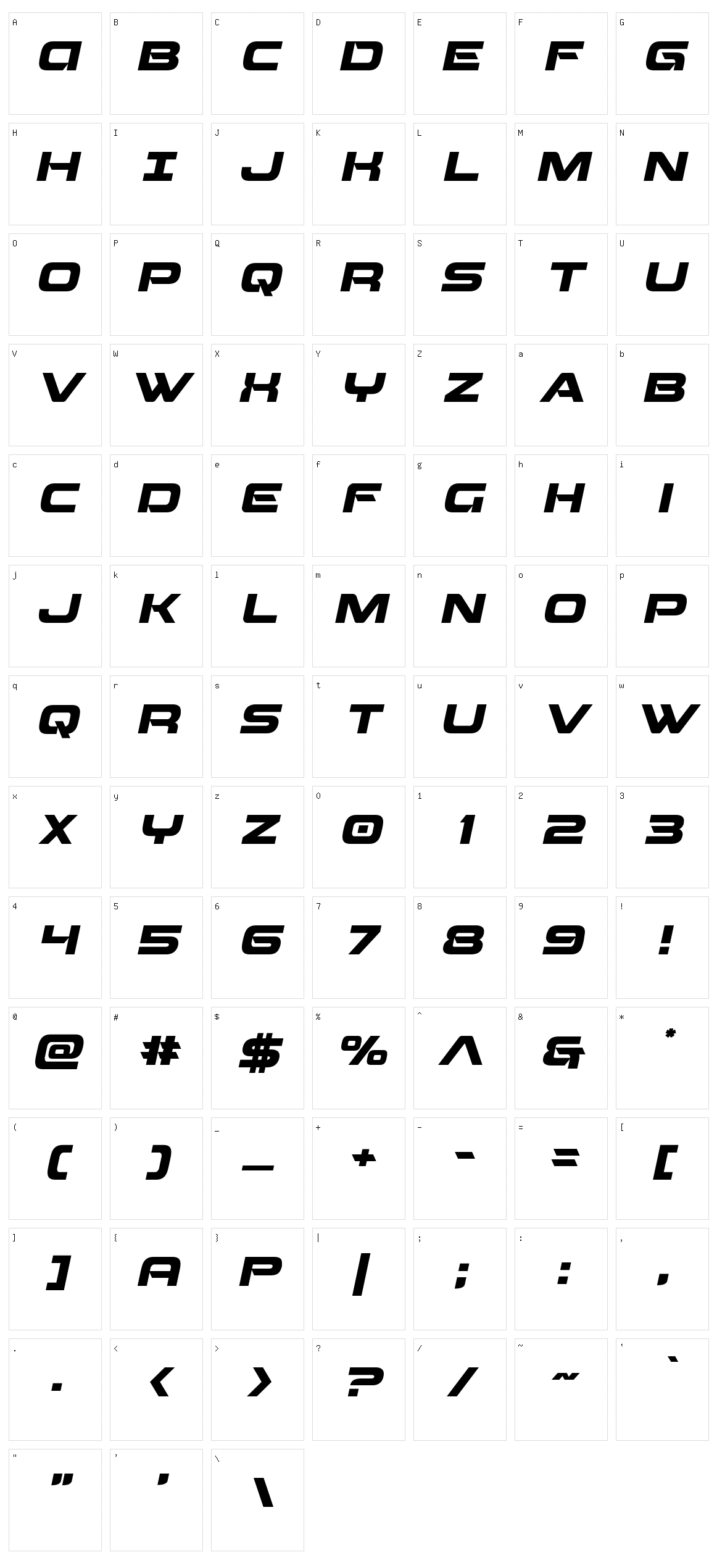 Beam Weapon Character Set