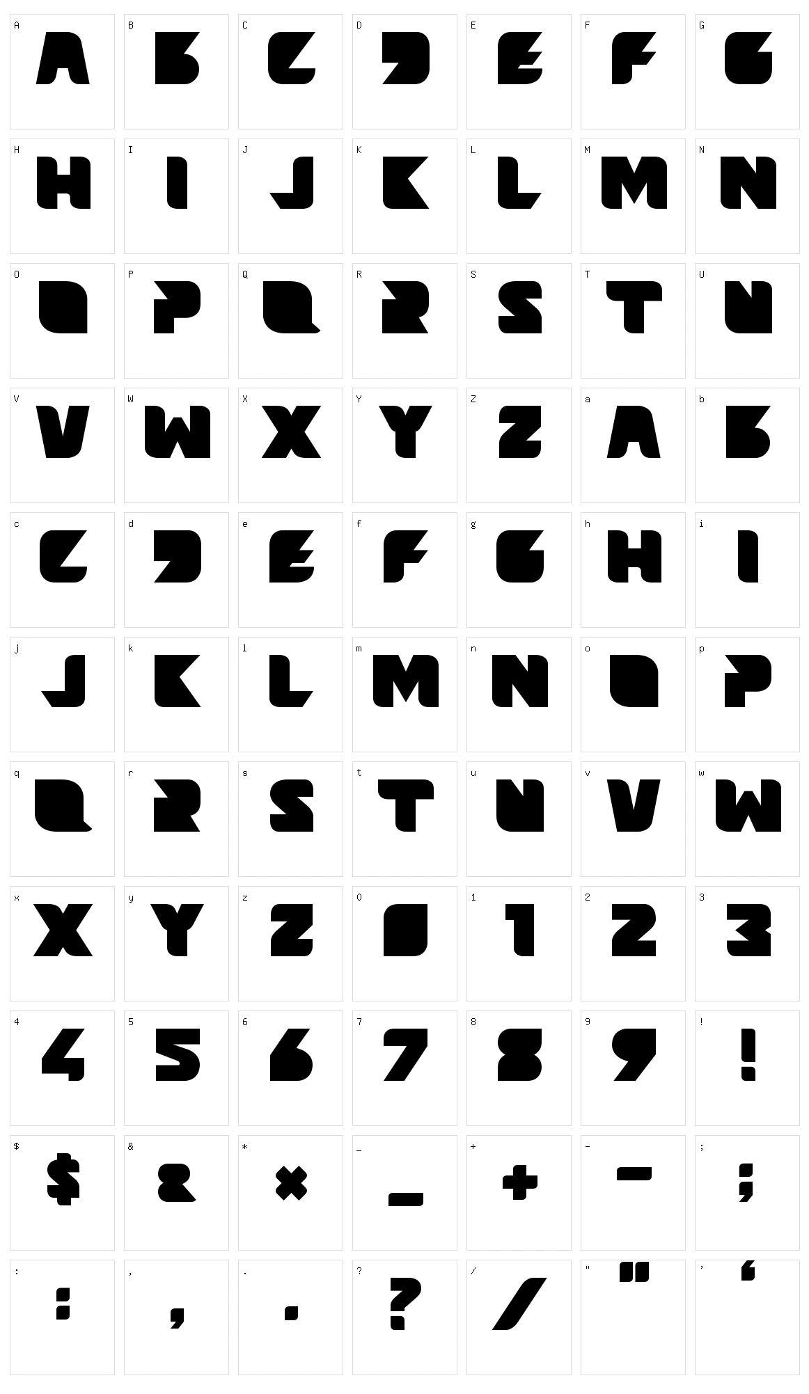 Beams Character Set