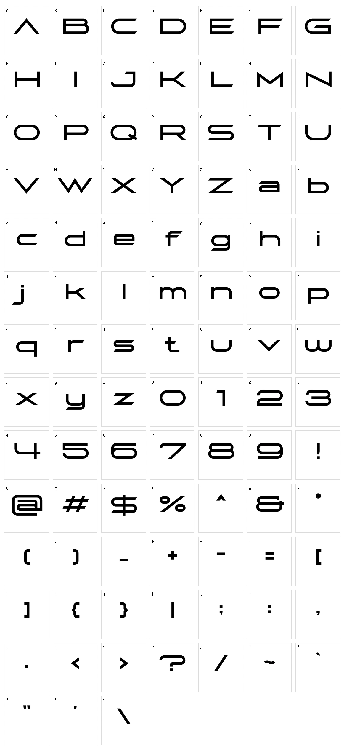 Beasigne Character Set