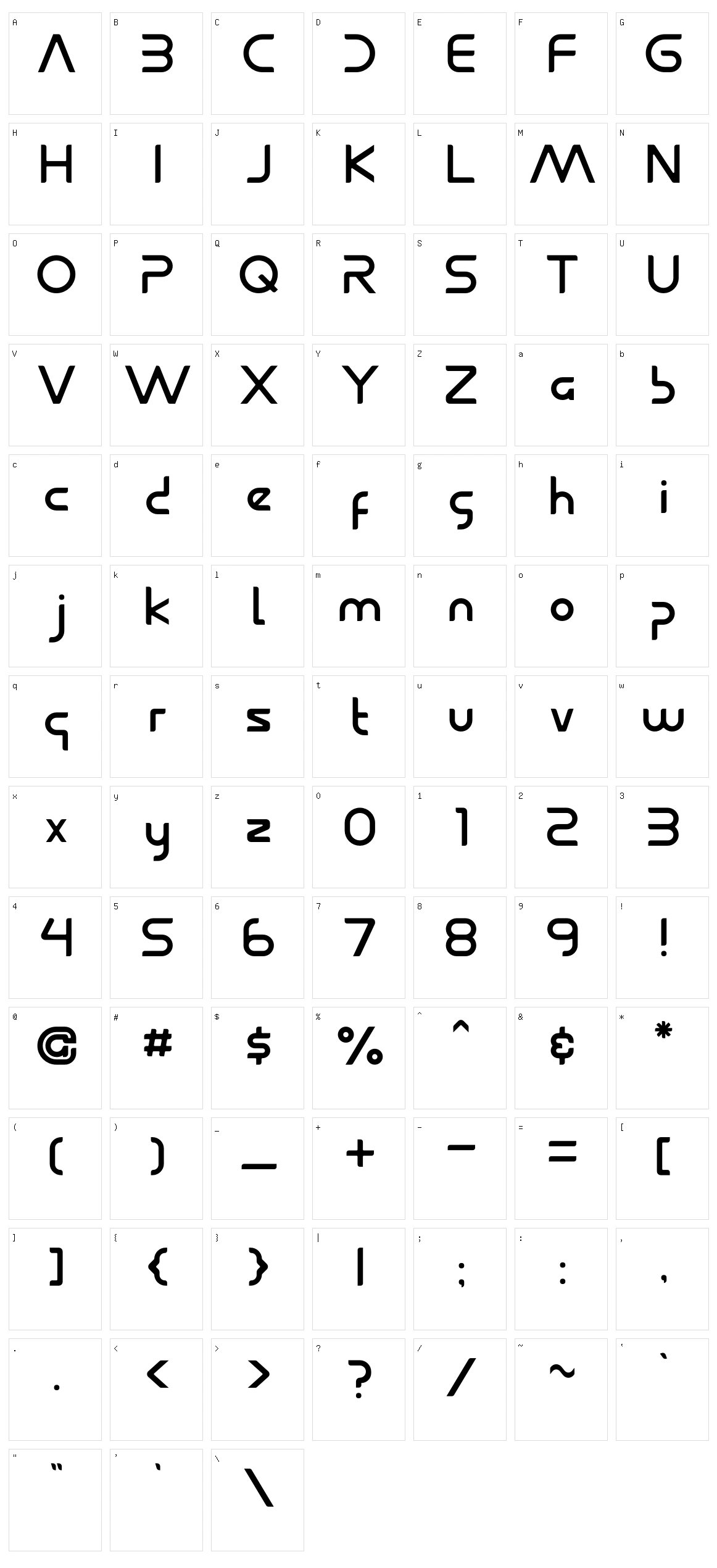 Betelguesse Character Set