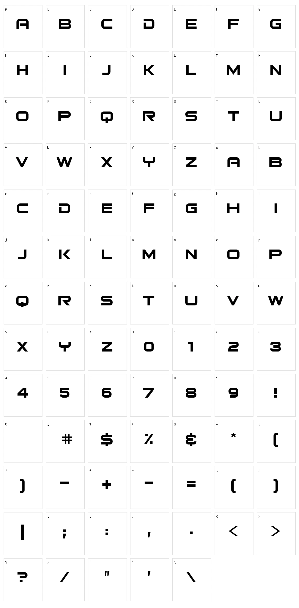 Bitsumishi Character Set