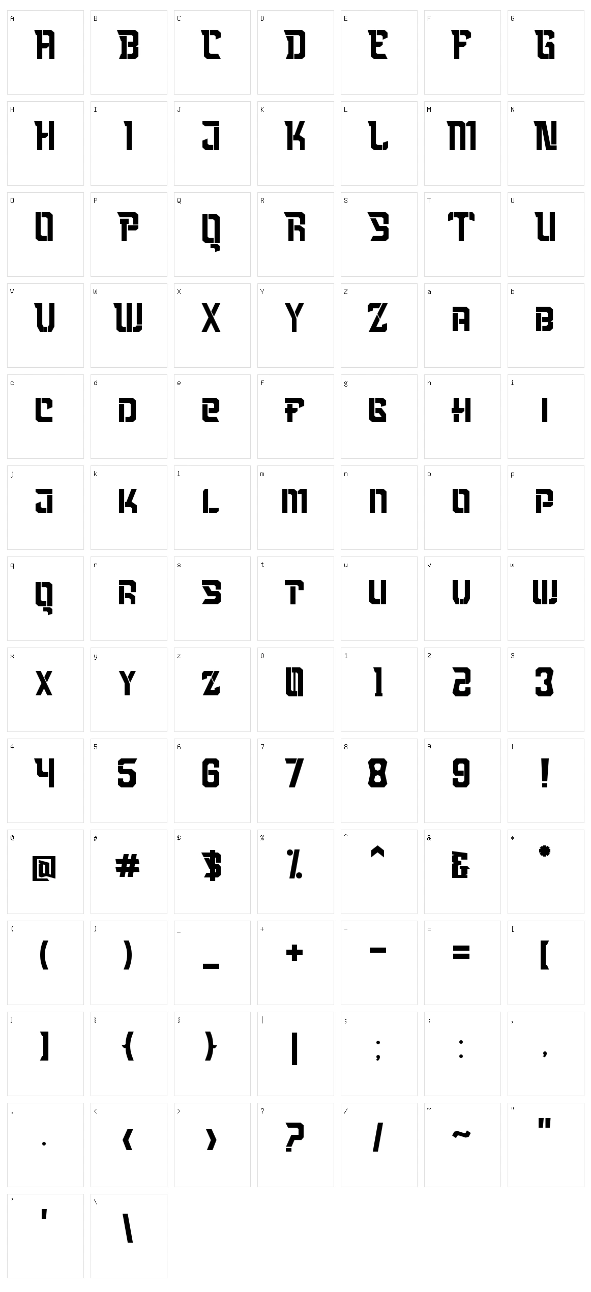 Blackmore Character Set