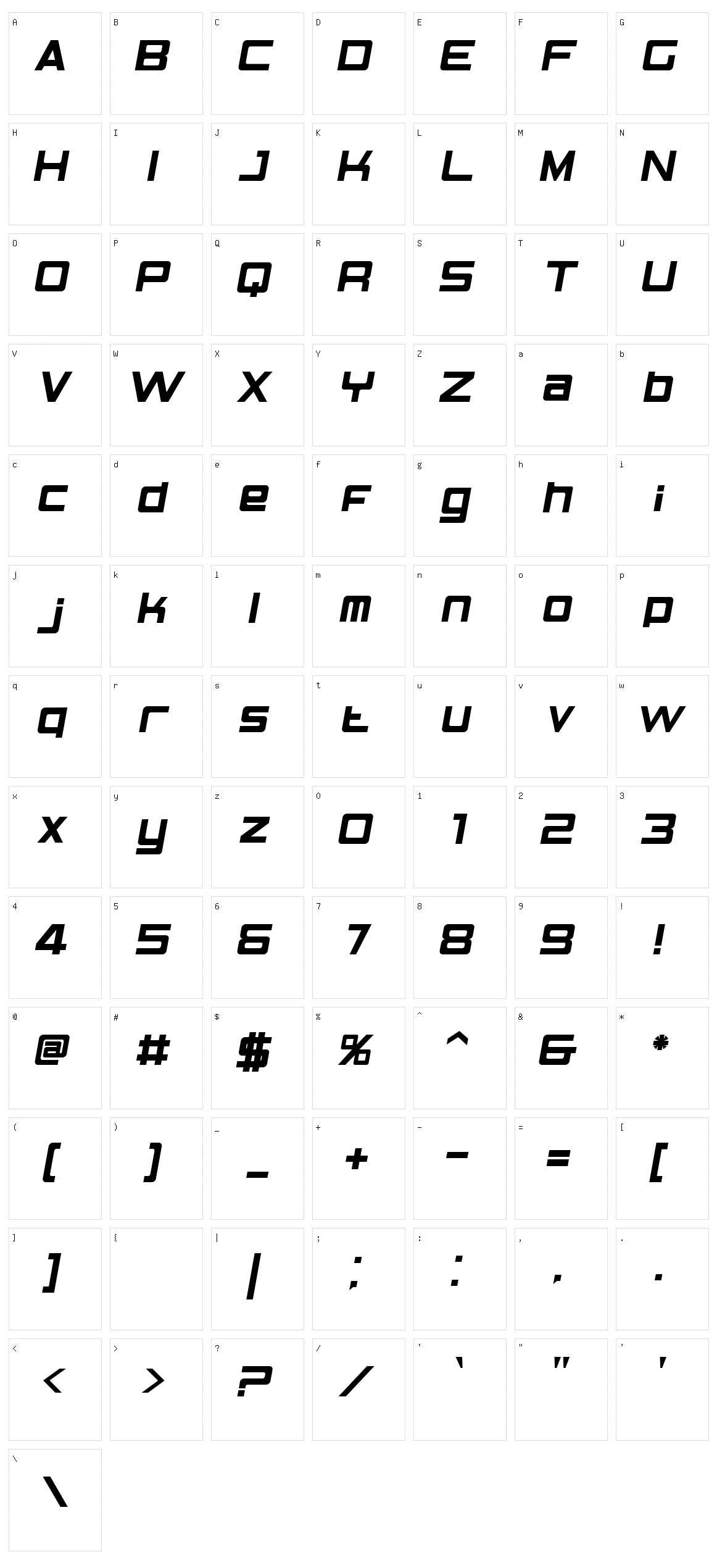 BN Elements Character Set