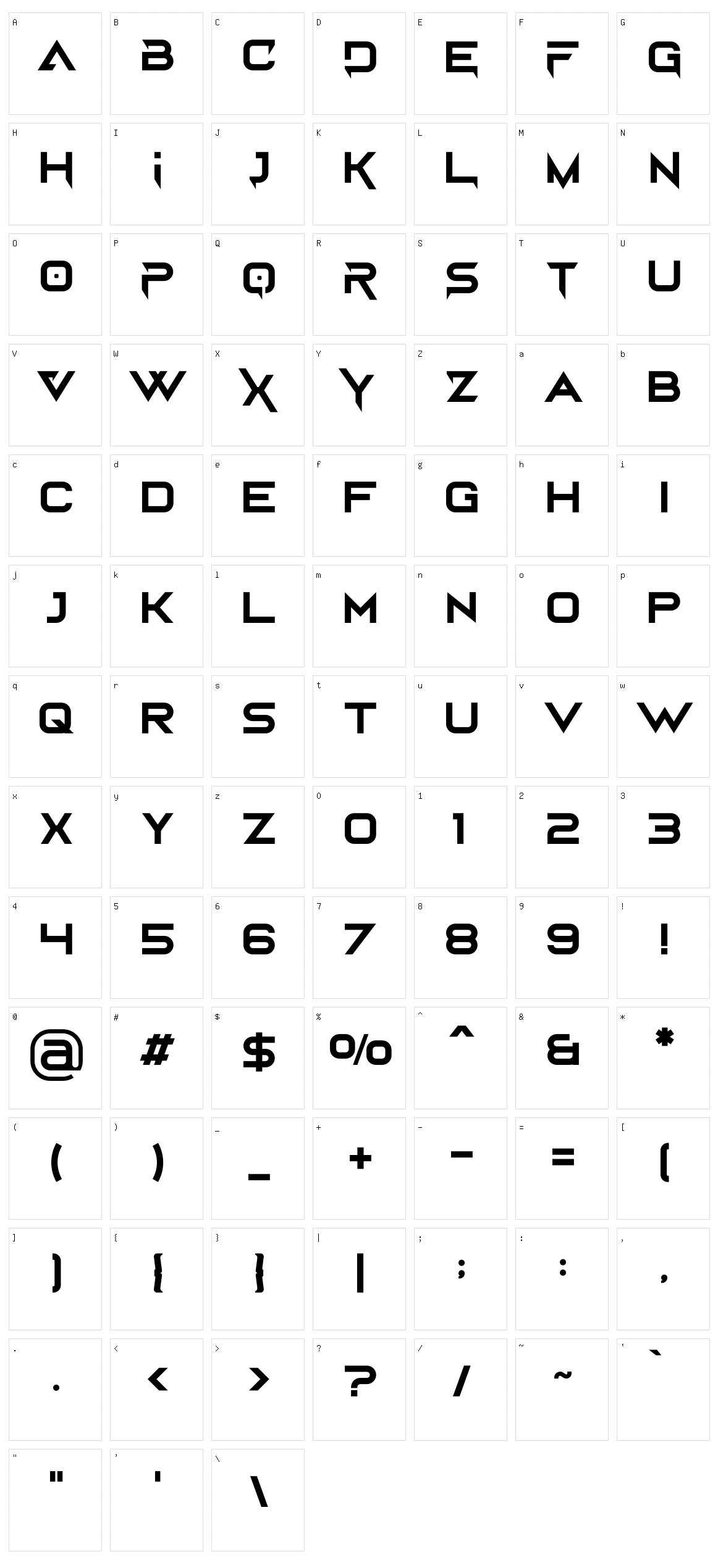 Bord Character Set