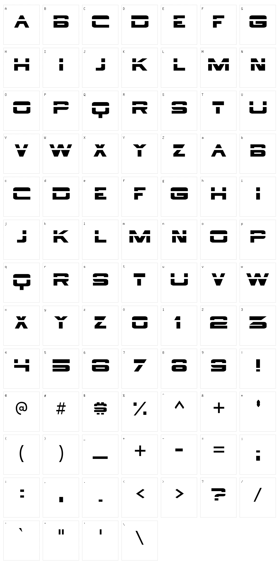 Borg 9 Character Set