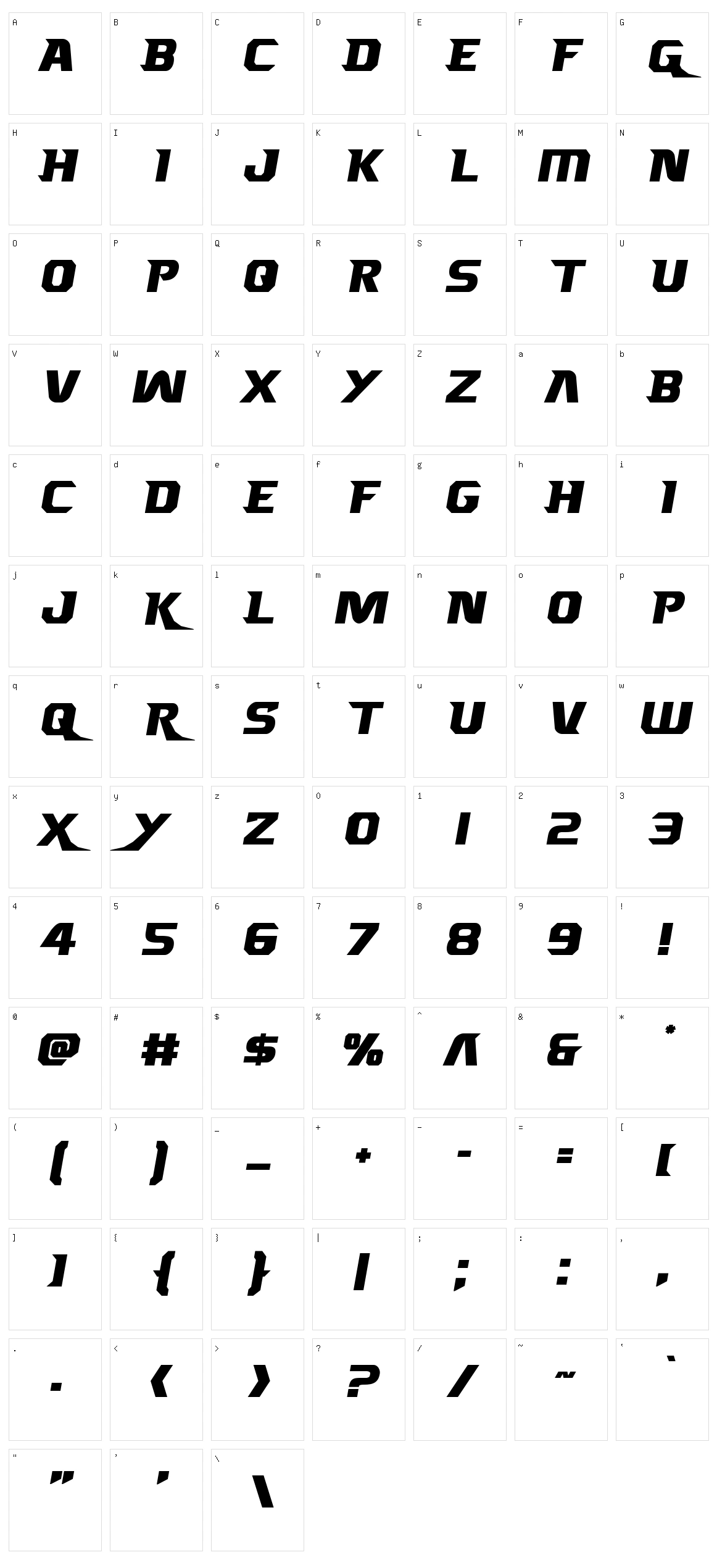 Borgsquad Character Set