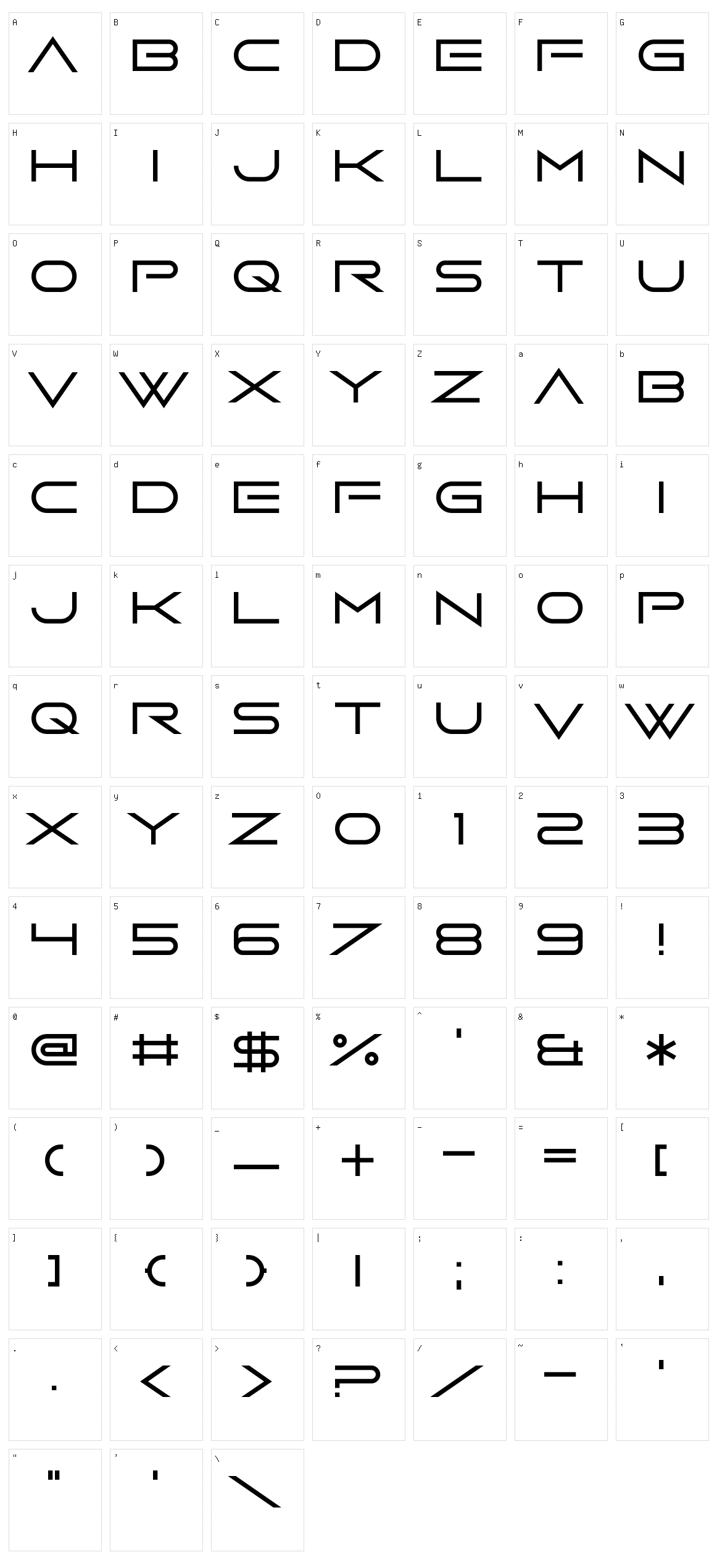 Bottom Brazil Character Set