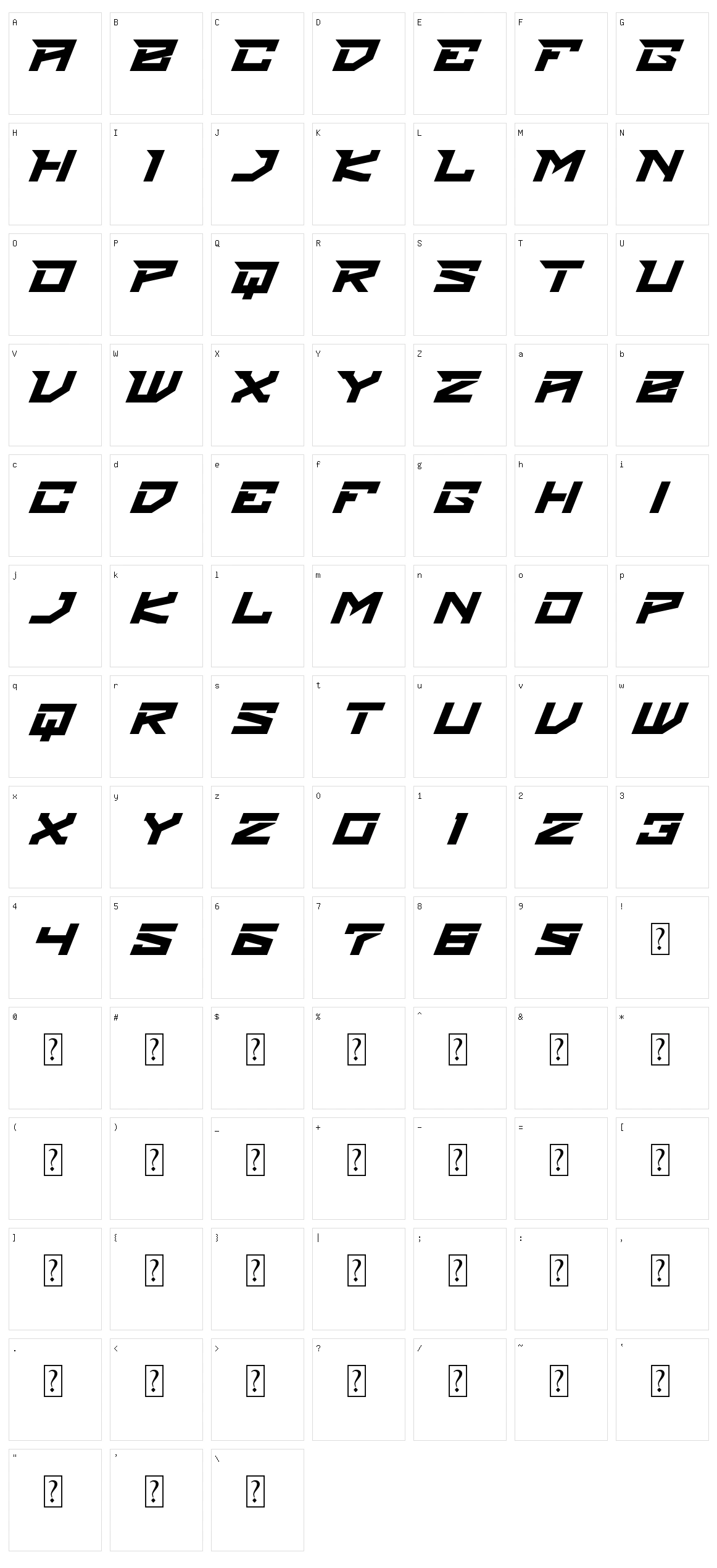 Brakshoo Character Set