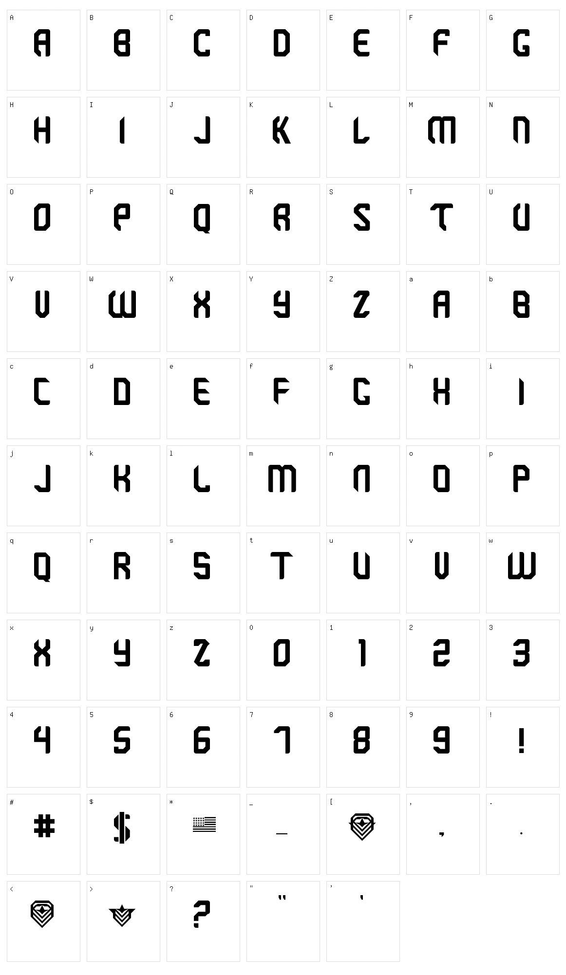 Brigade Character Set