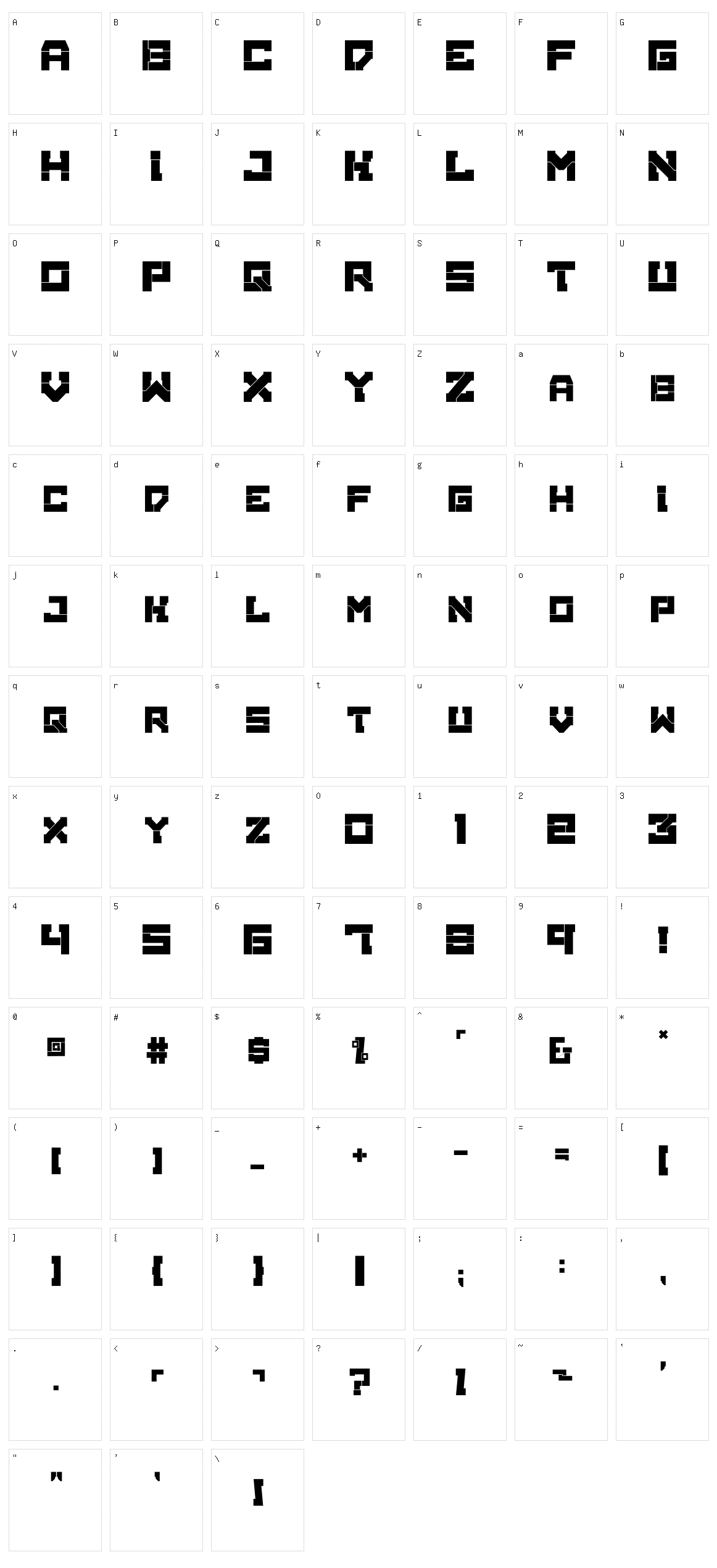 Broken Machine Character Set