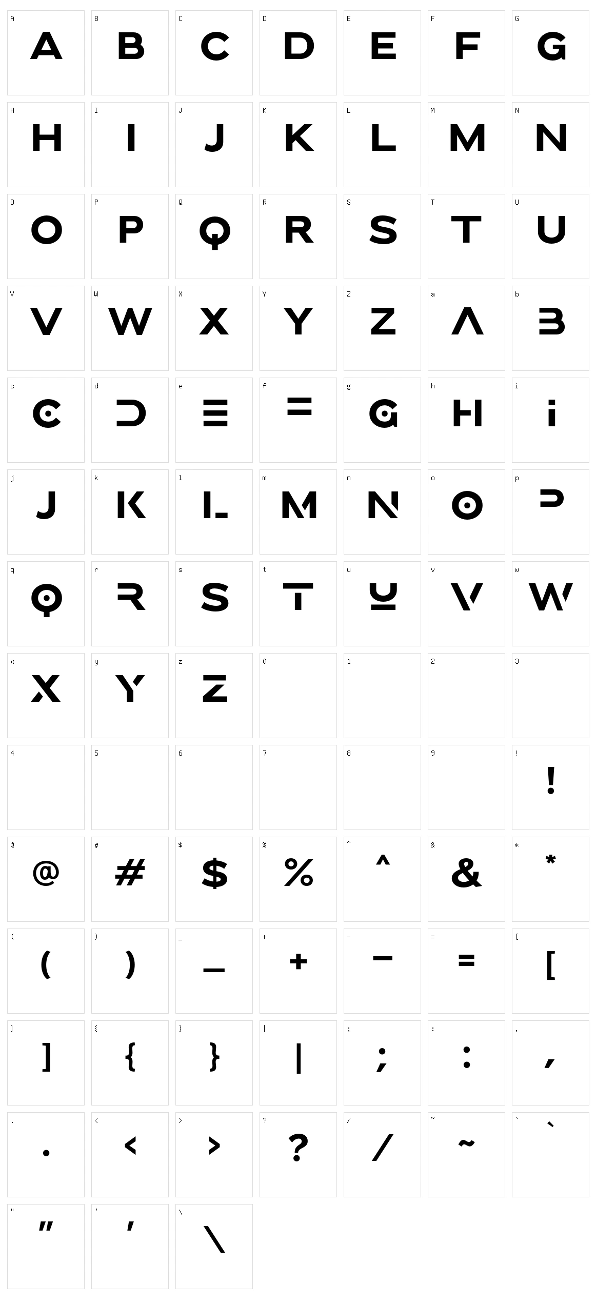 Brolink Character Set