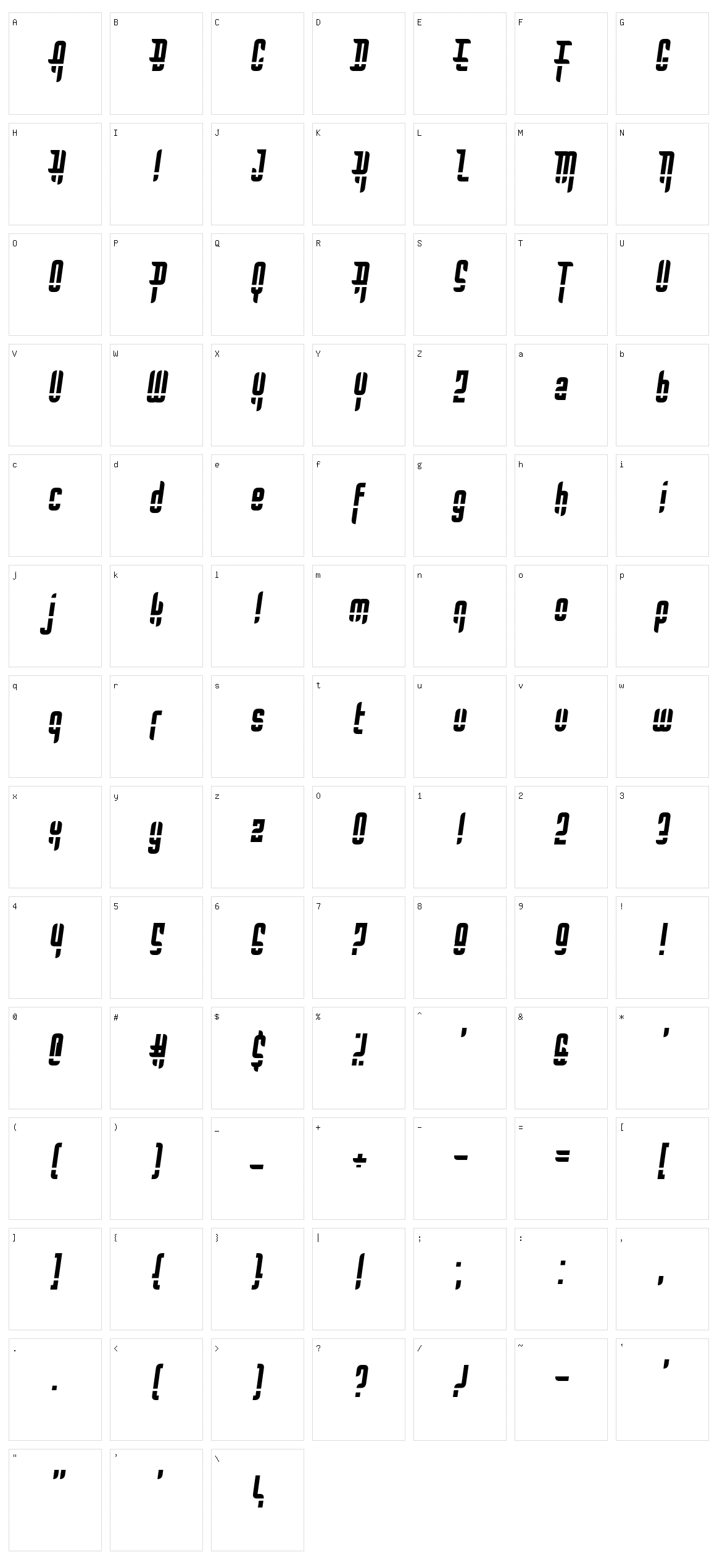 Bullet Rain Character Set
