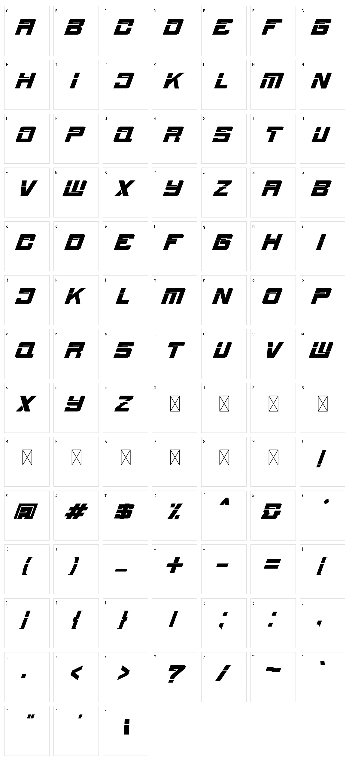 Calderious Character Set