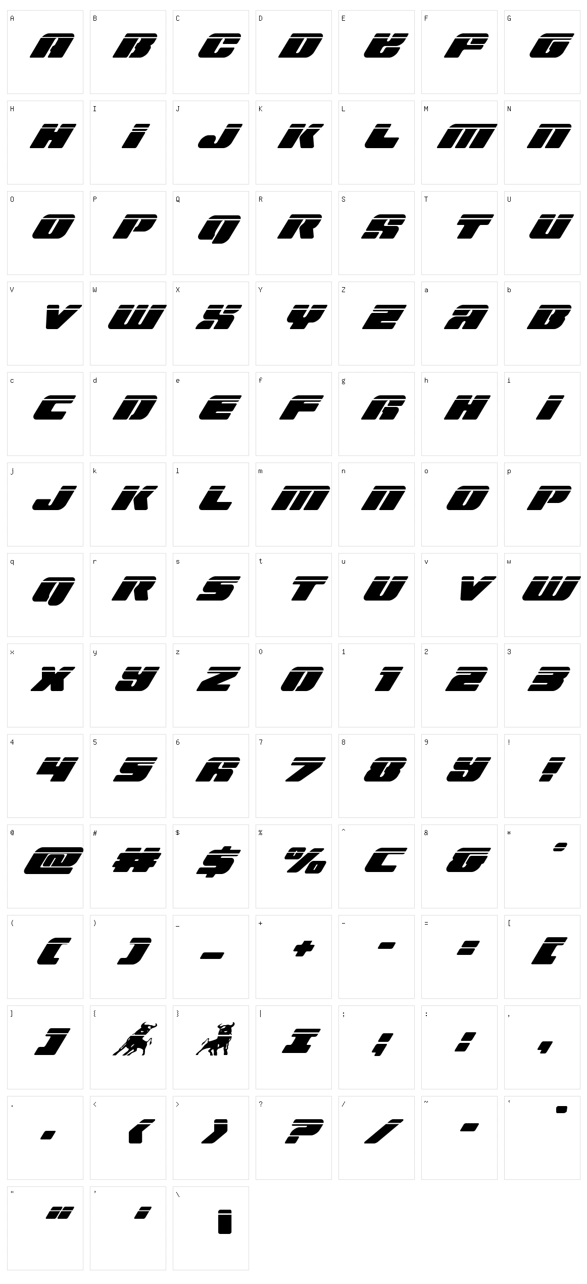 Capricus Character Set