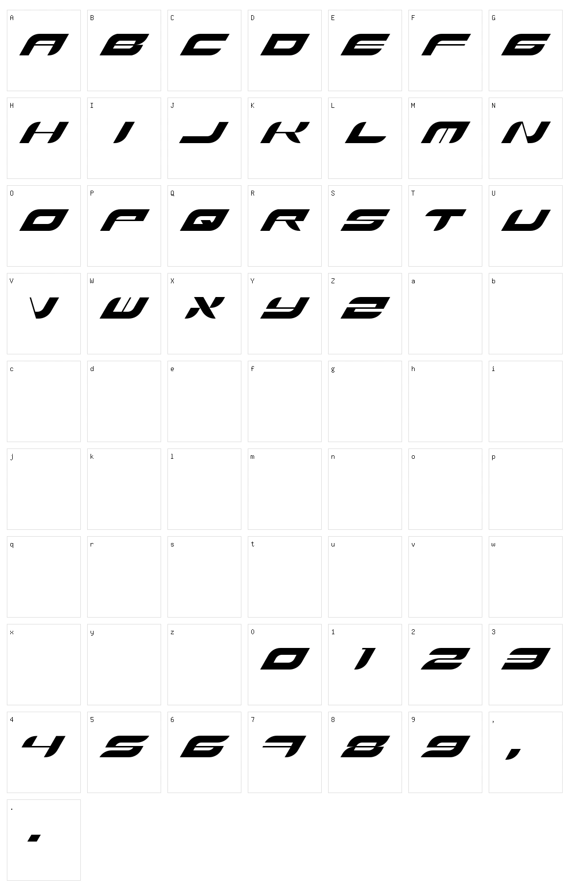 Ceps Character Set