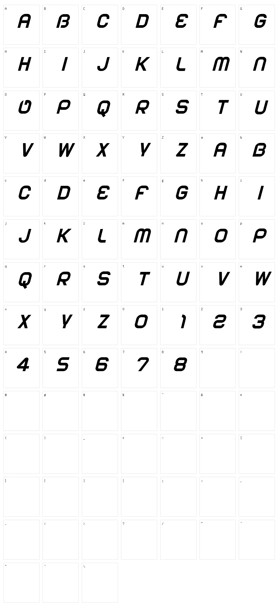 CF Saturn 21 Character Set