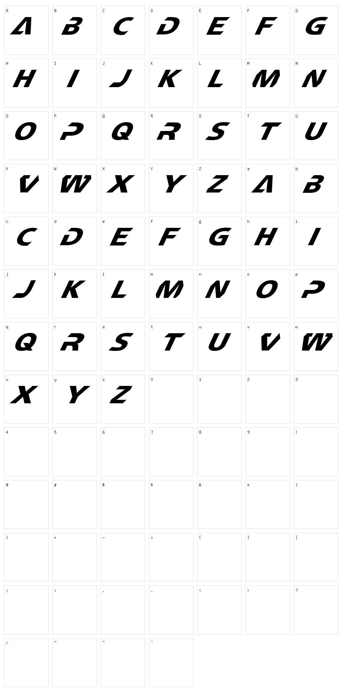 CF TechnoMania Character Set