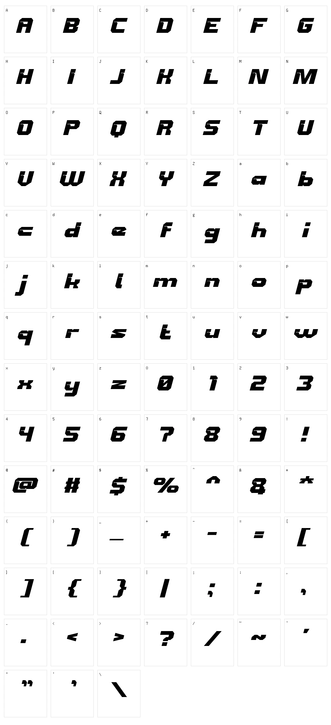 Chaser Character Set