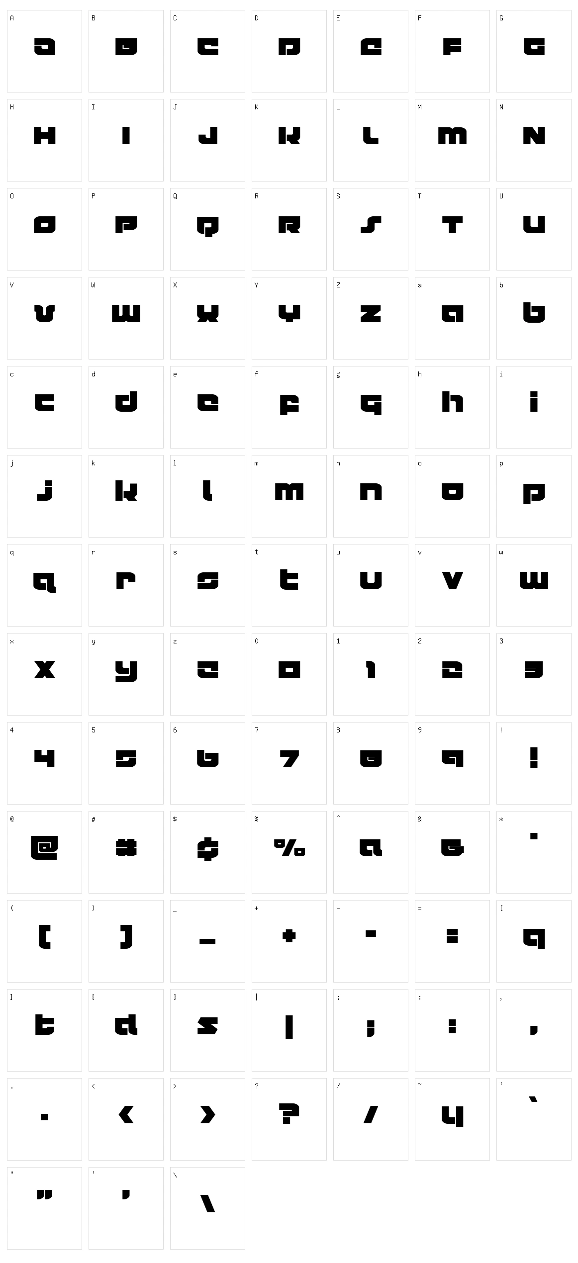 Cobalt Corsair Character Set