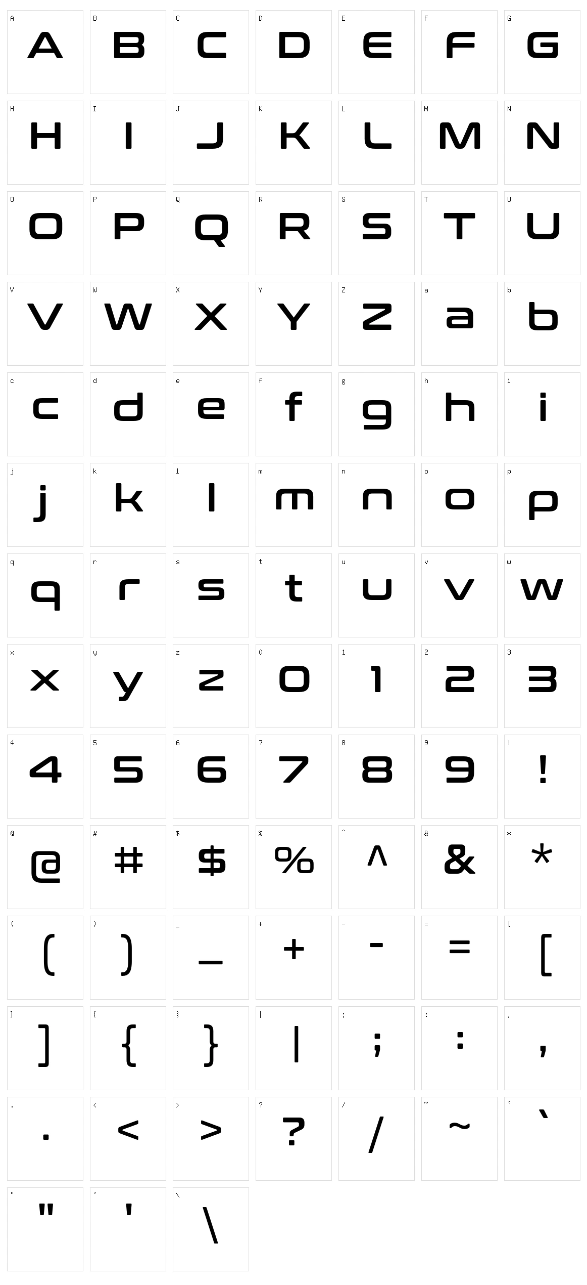 Conthrax Character Set