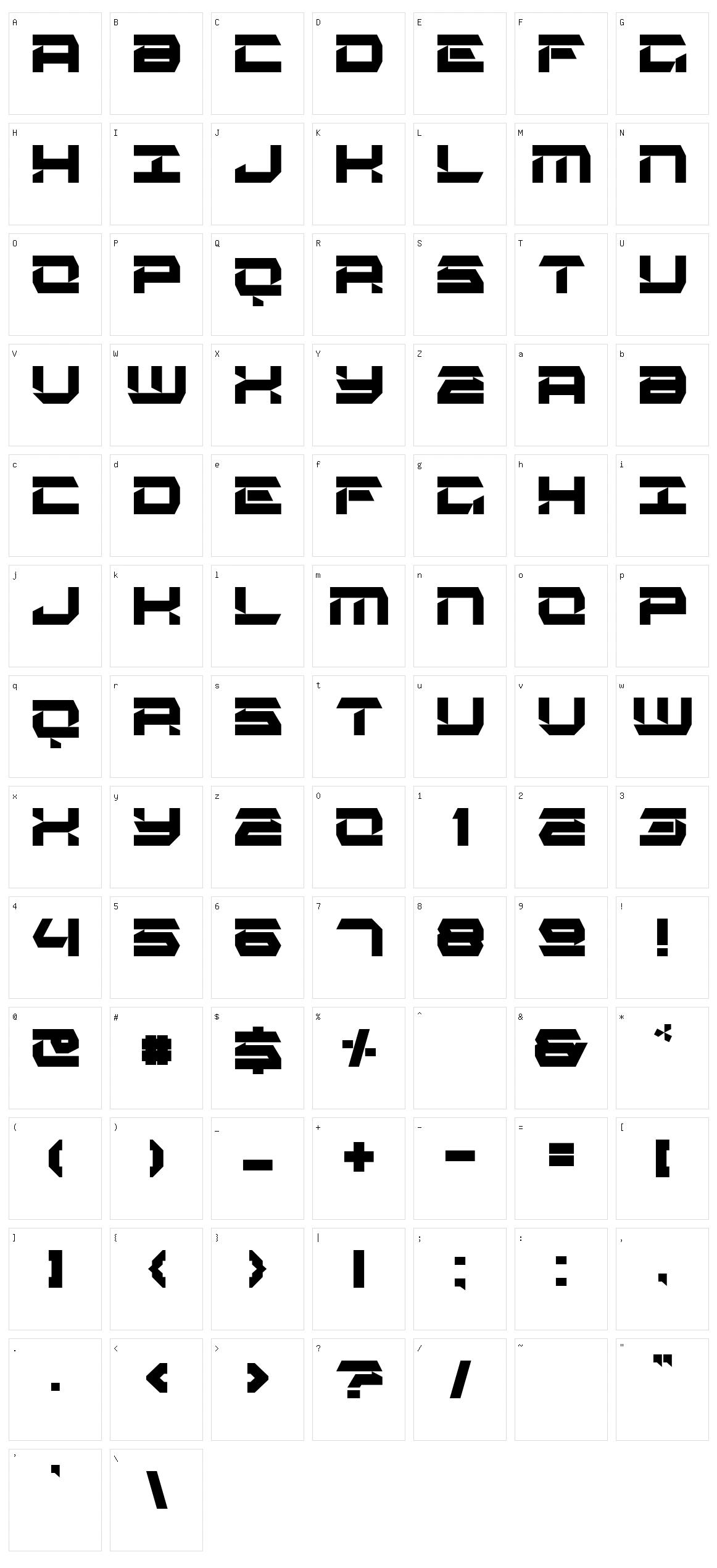 Convero Character Set