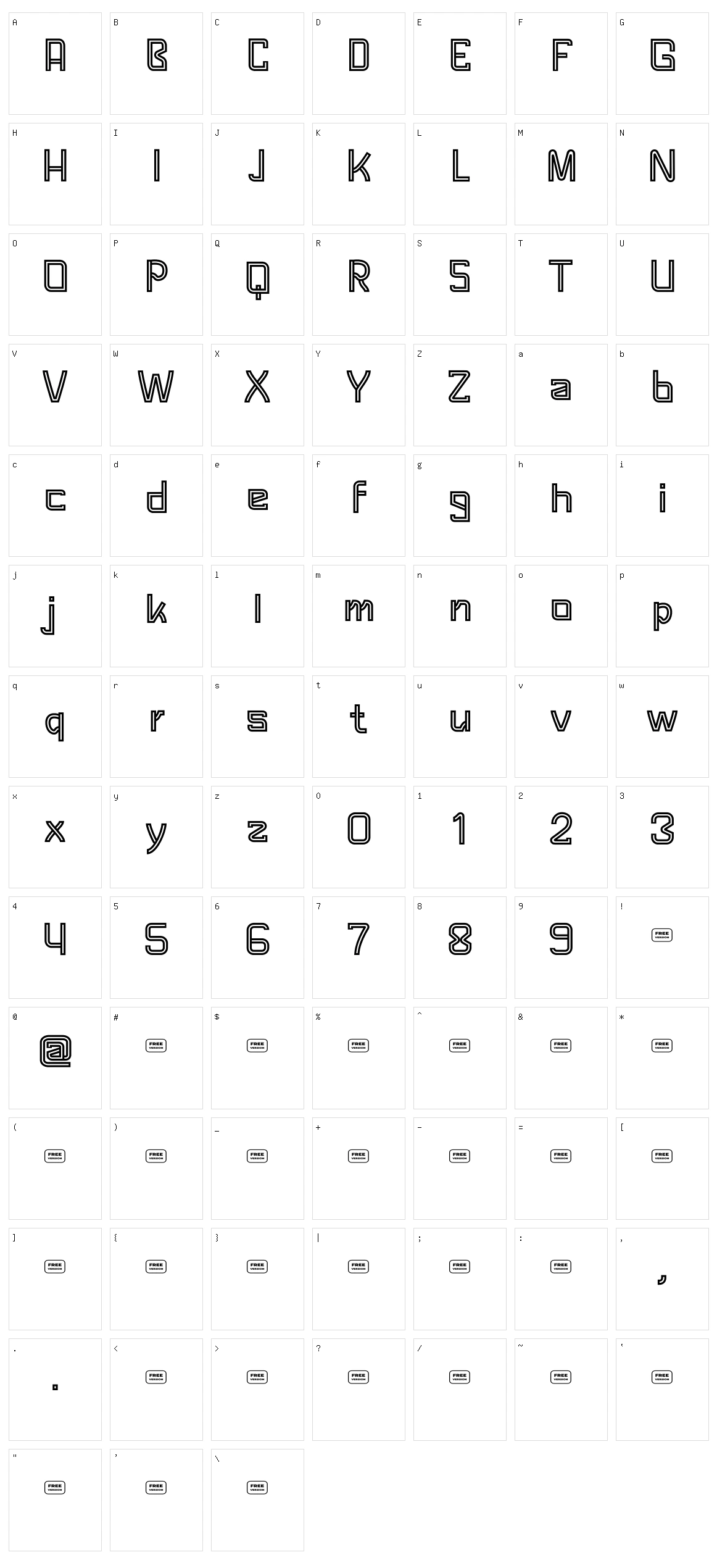 Cosmogen Character Set