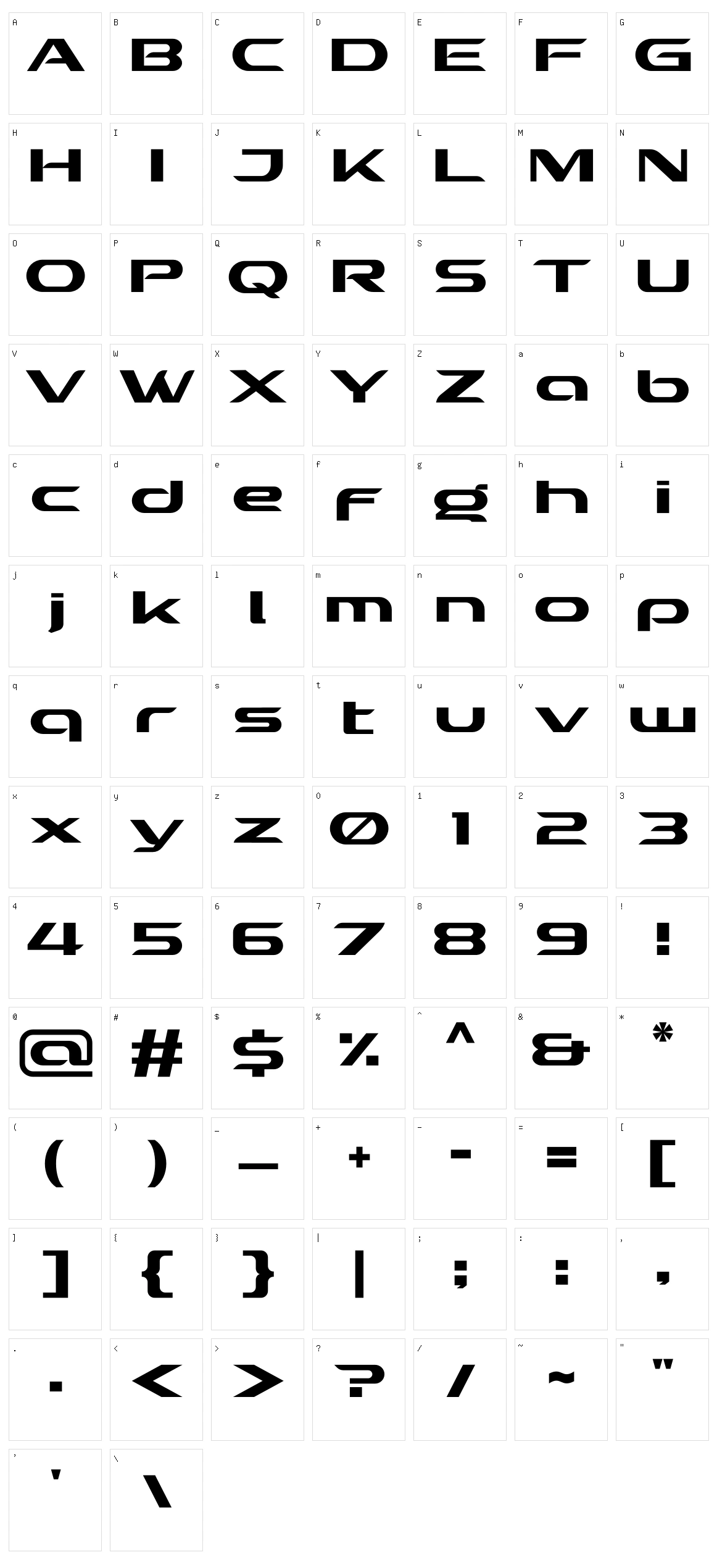 Crenzo Character Set