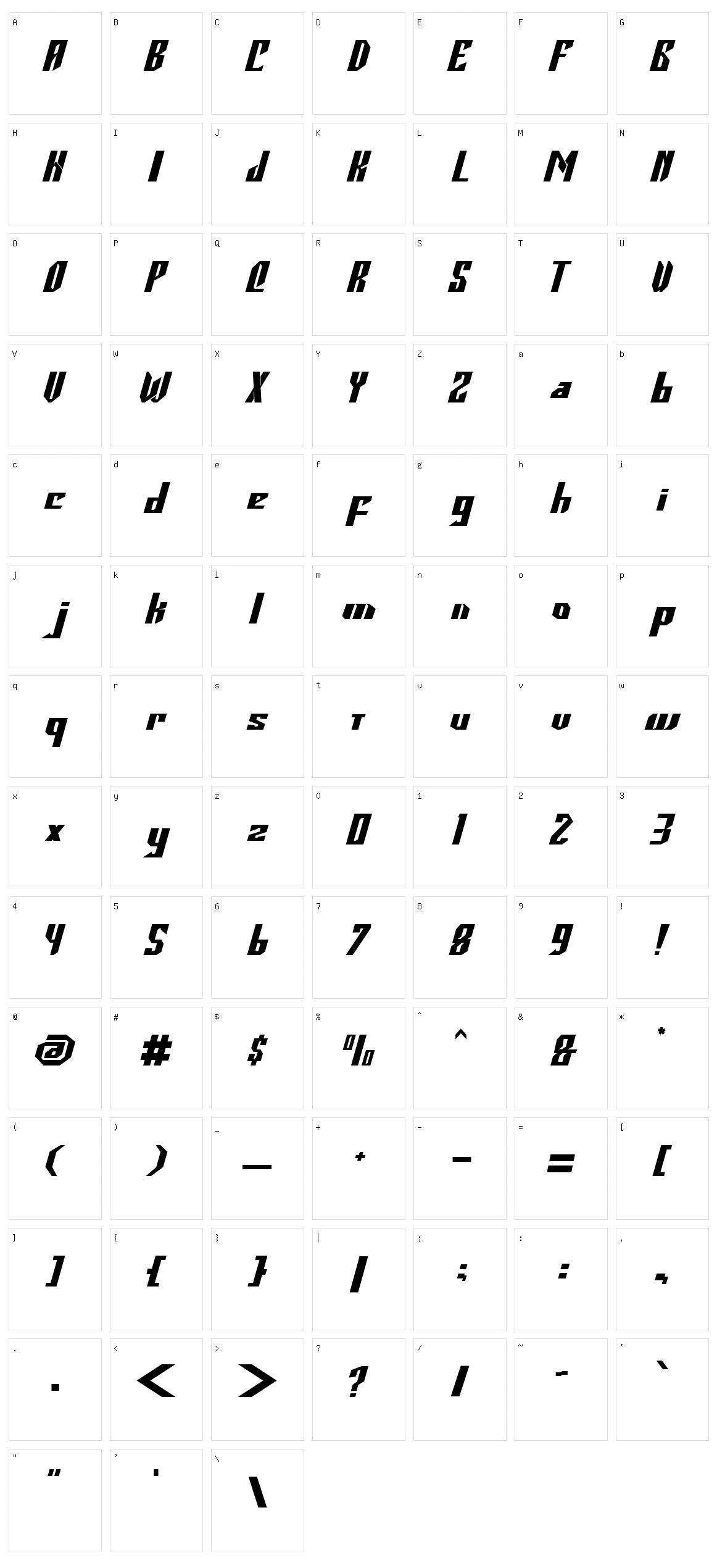 Cybergame Character Set