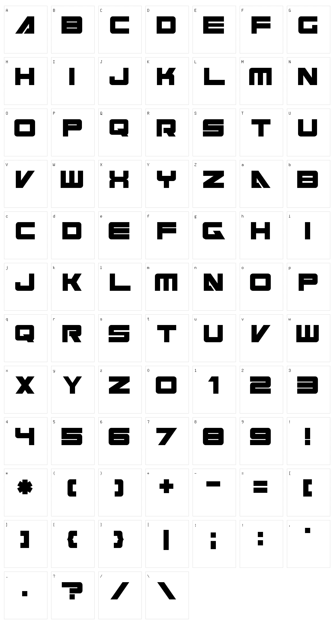 Cyberspace Character Set