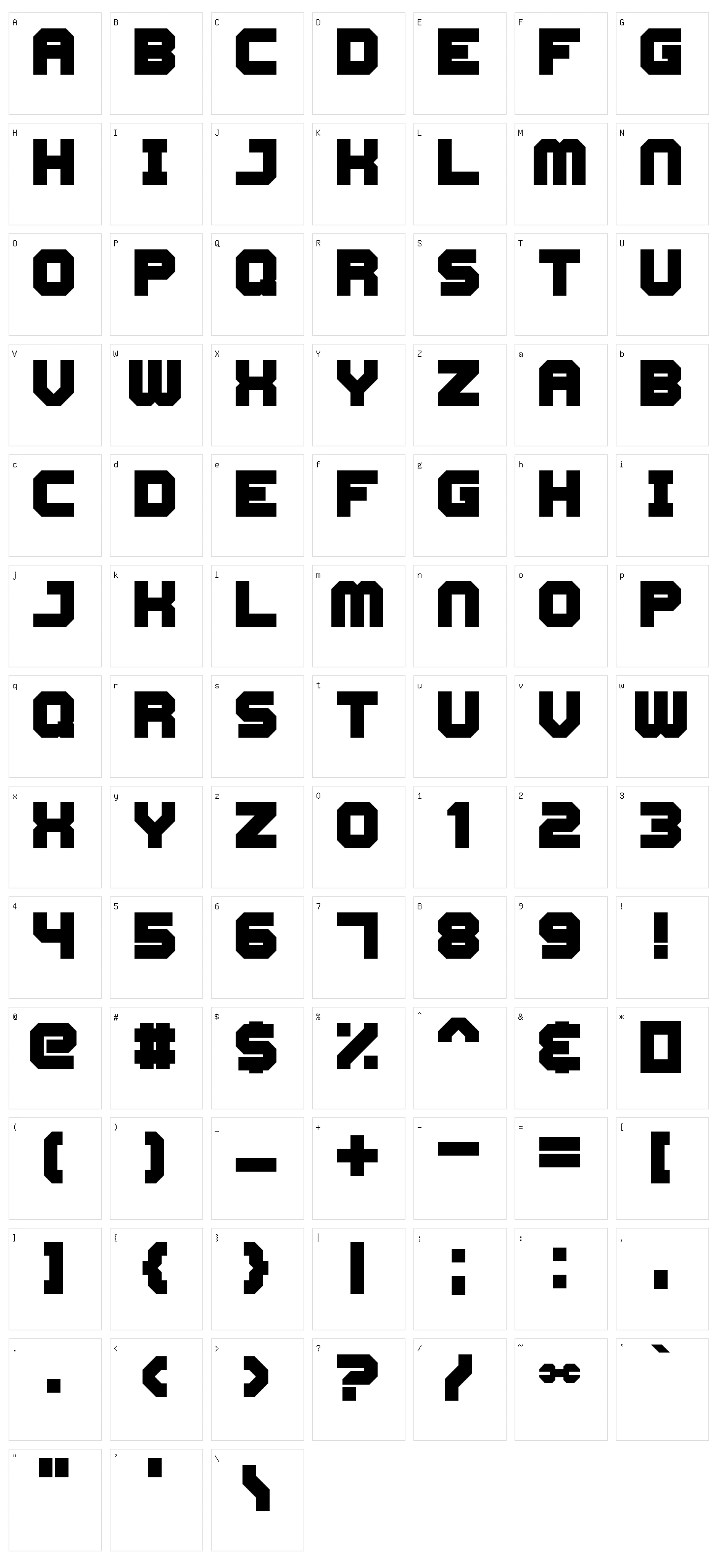 Cyberspace Raceway Character Set