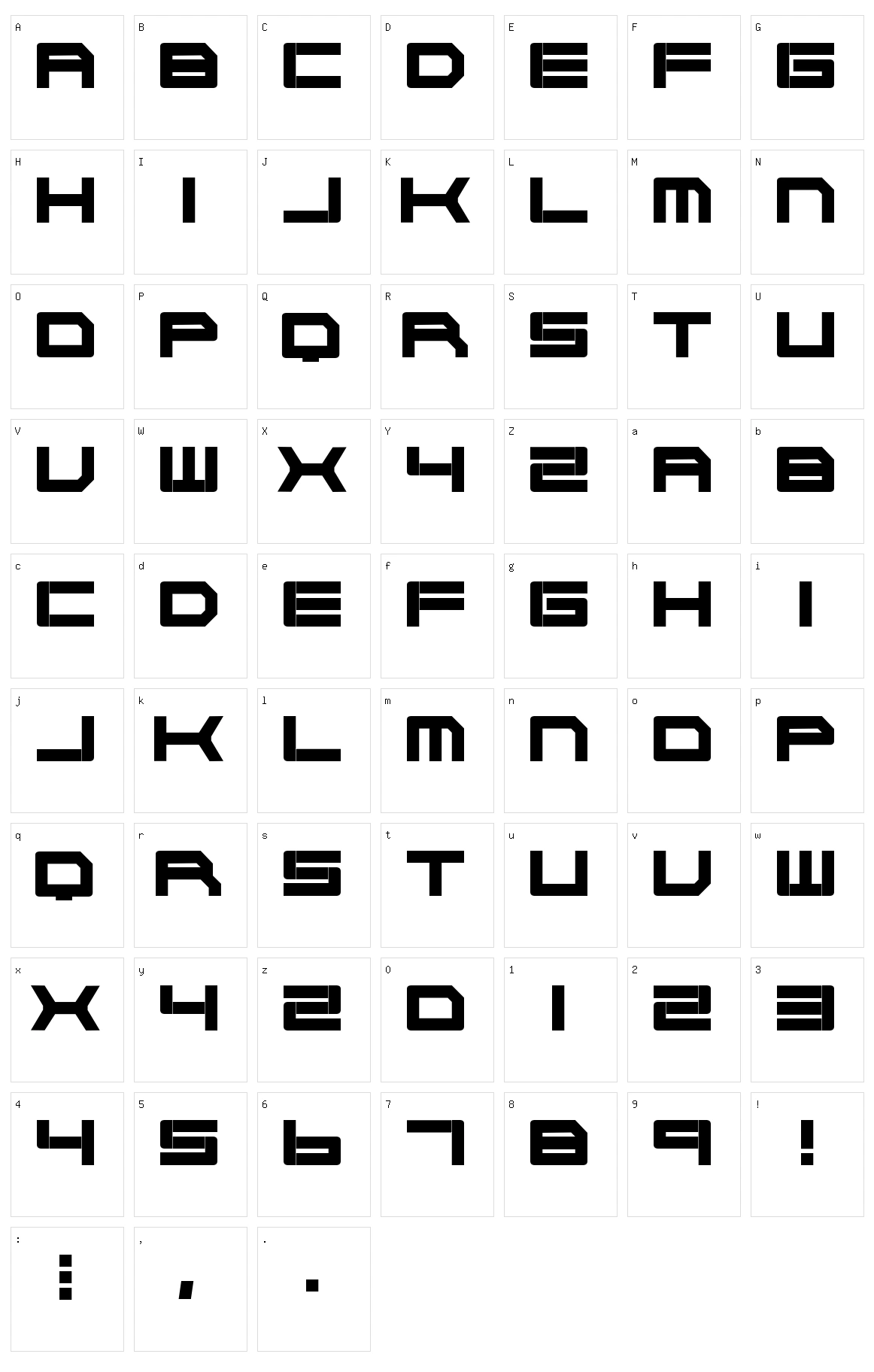 Cyborg 45 Character Set