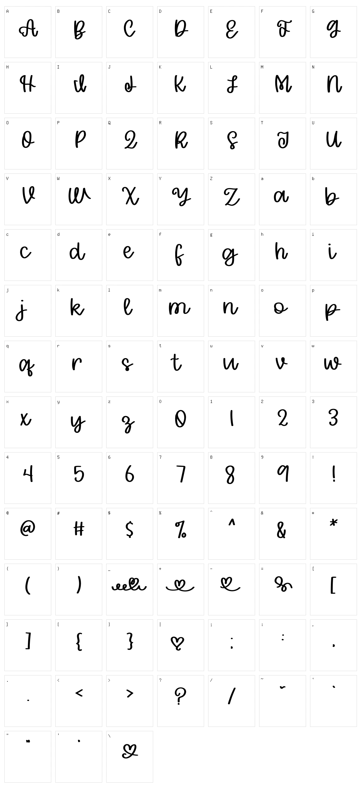Toasted Cinnamon Character Set