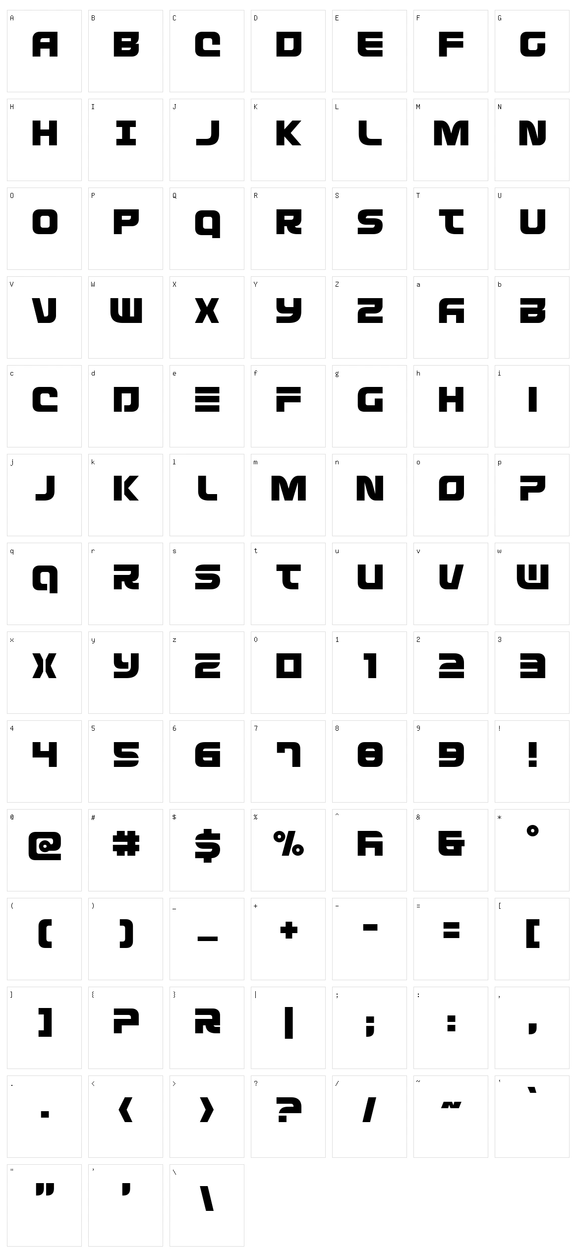 Defcon Zero Character Set