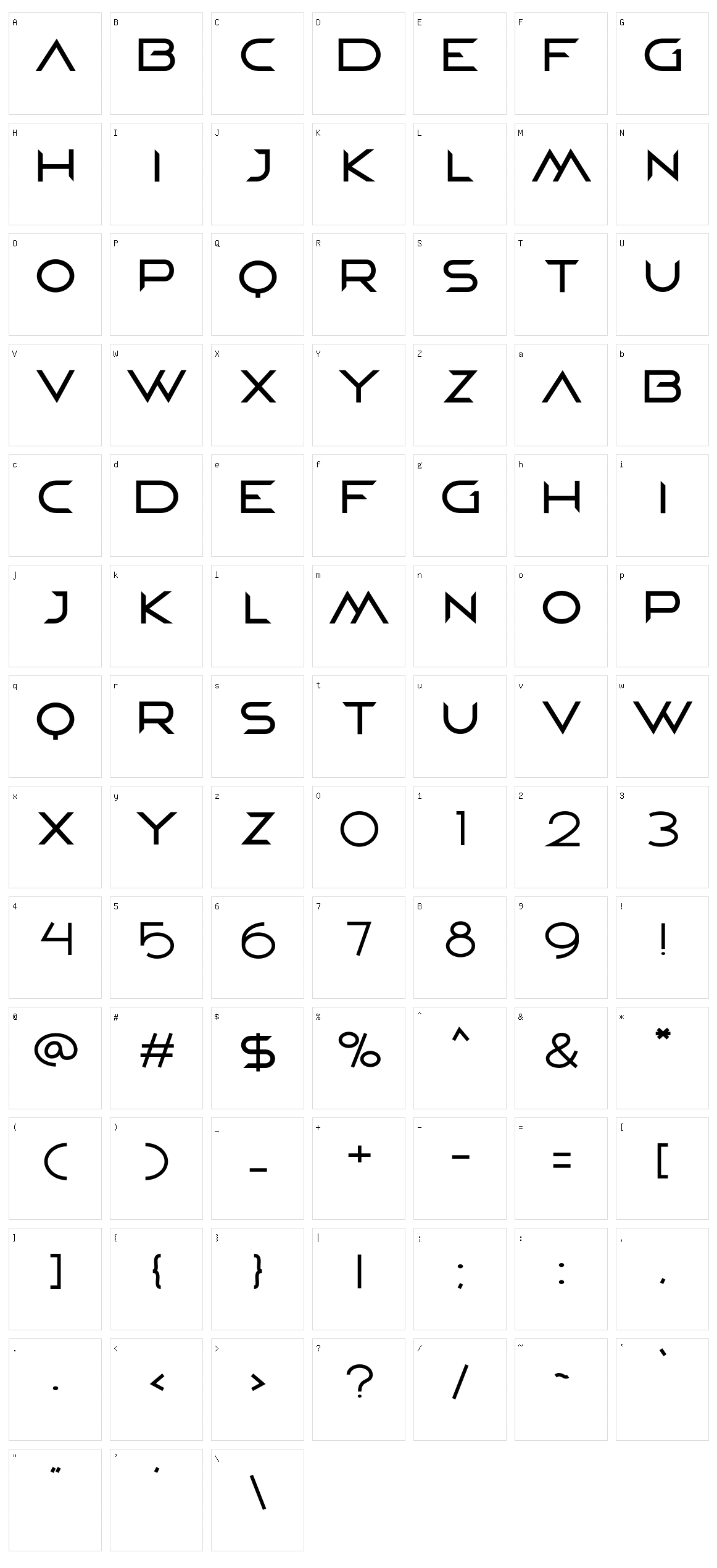 Deltha Character Set